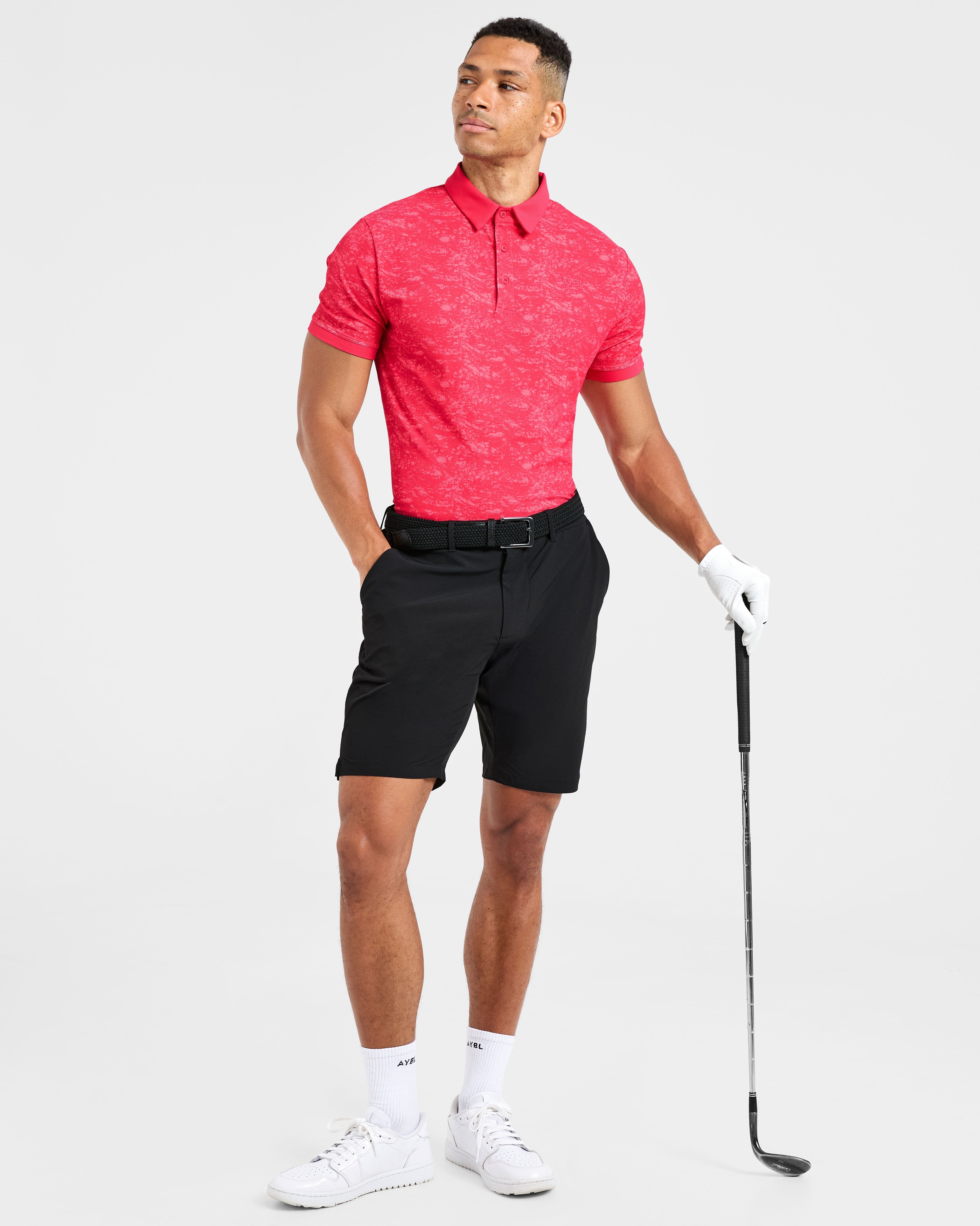 Precision Texture Polo - Summer Red