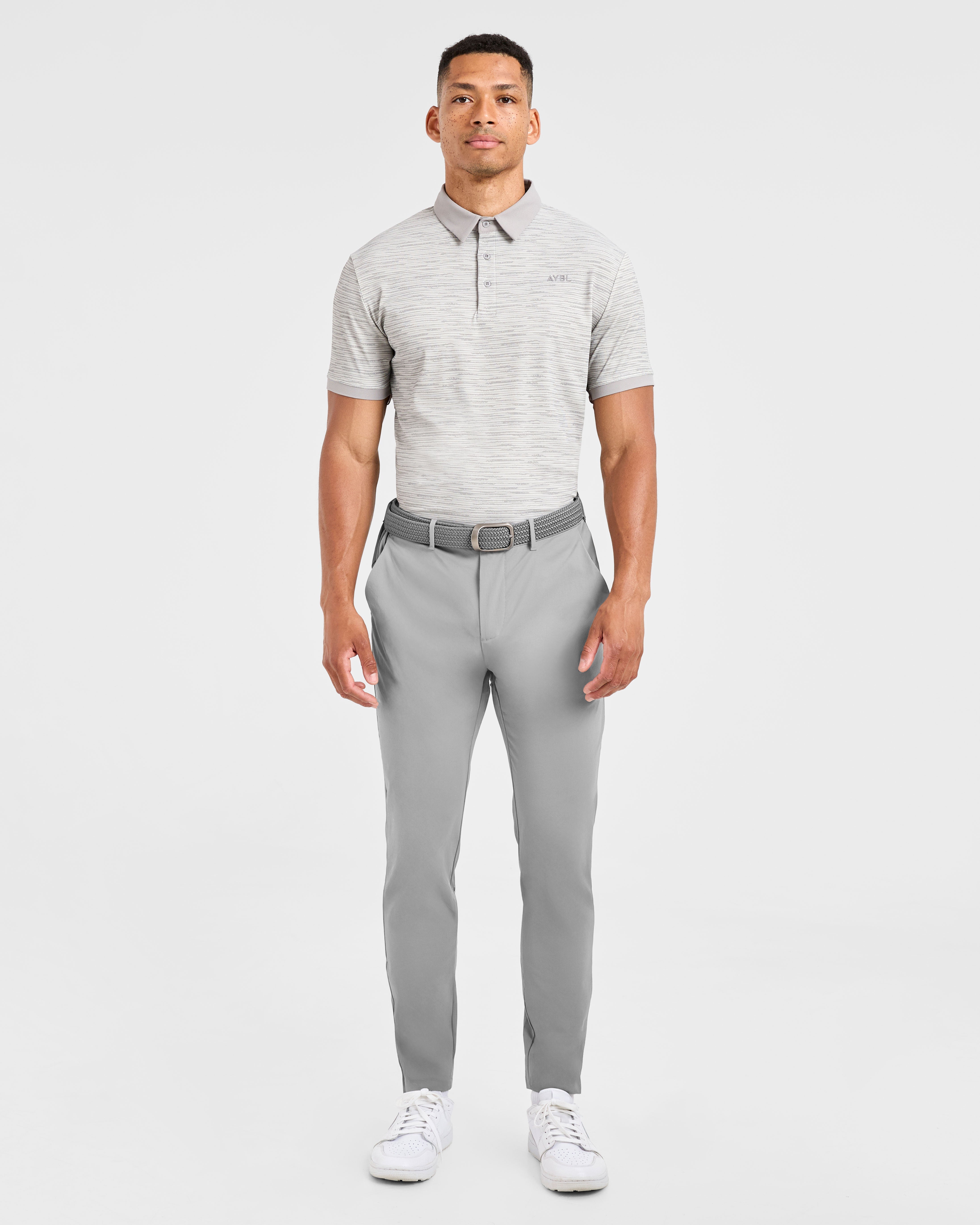 Precision Stripe Polo - Grey