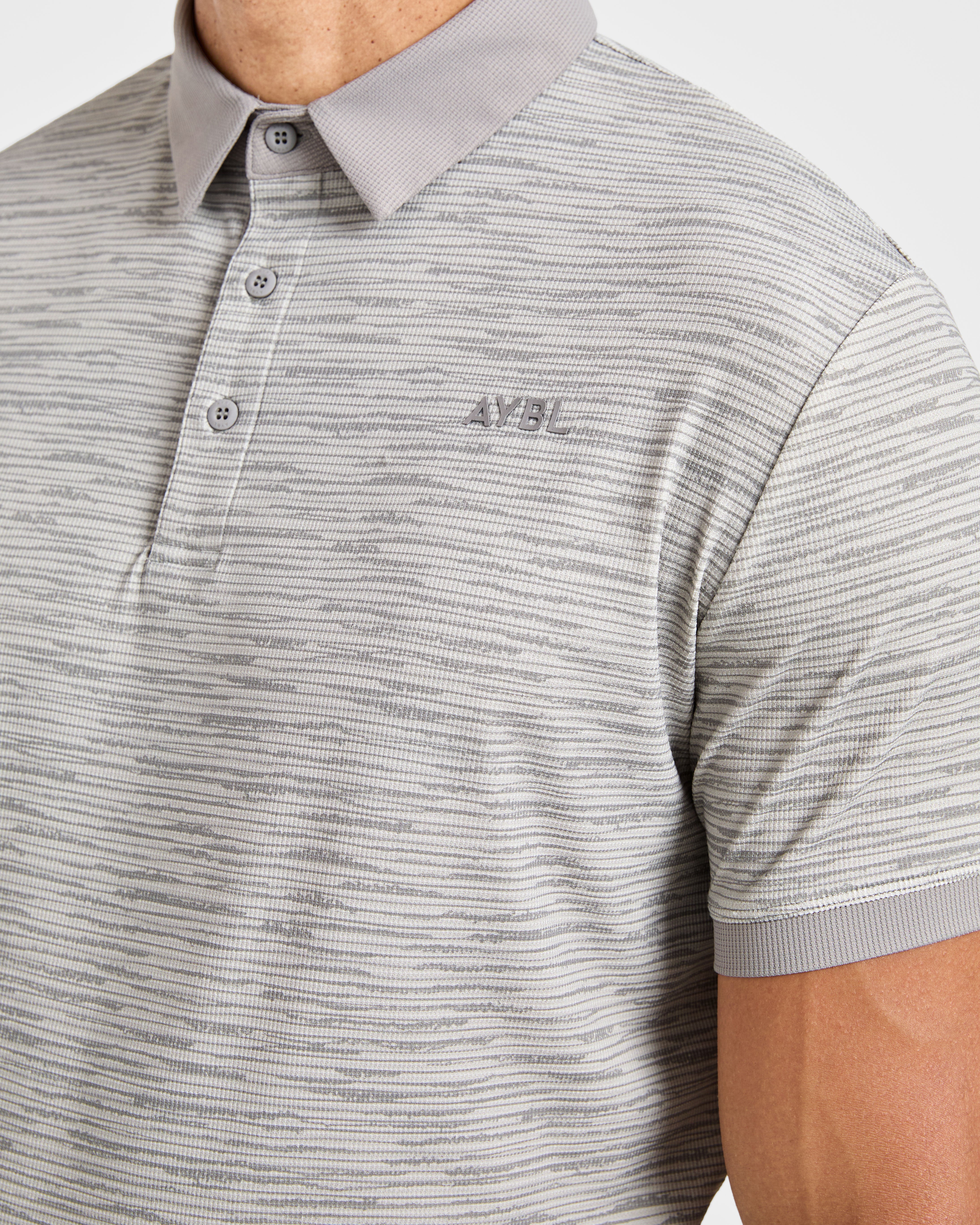 Precision Stripe Polo - Grey