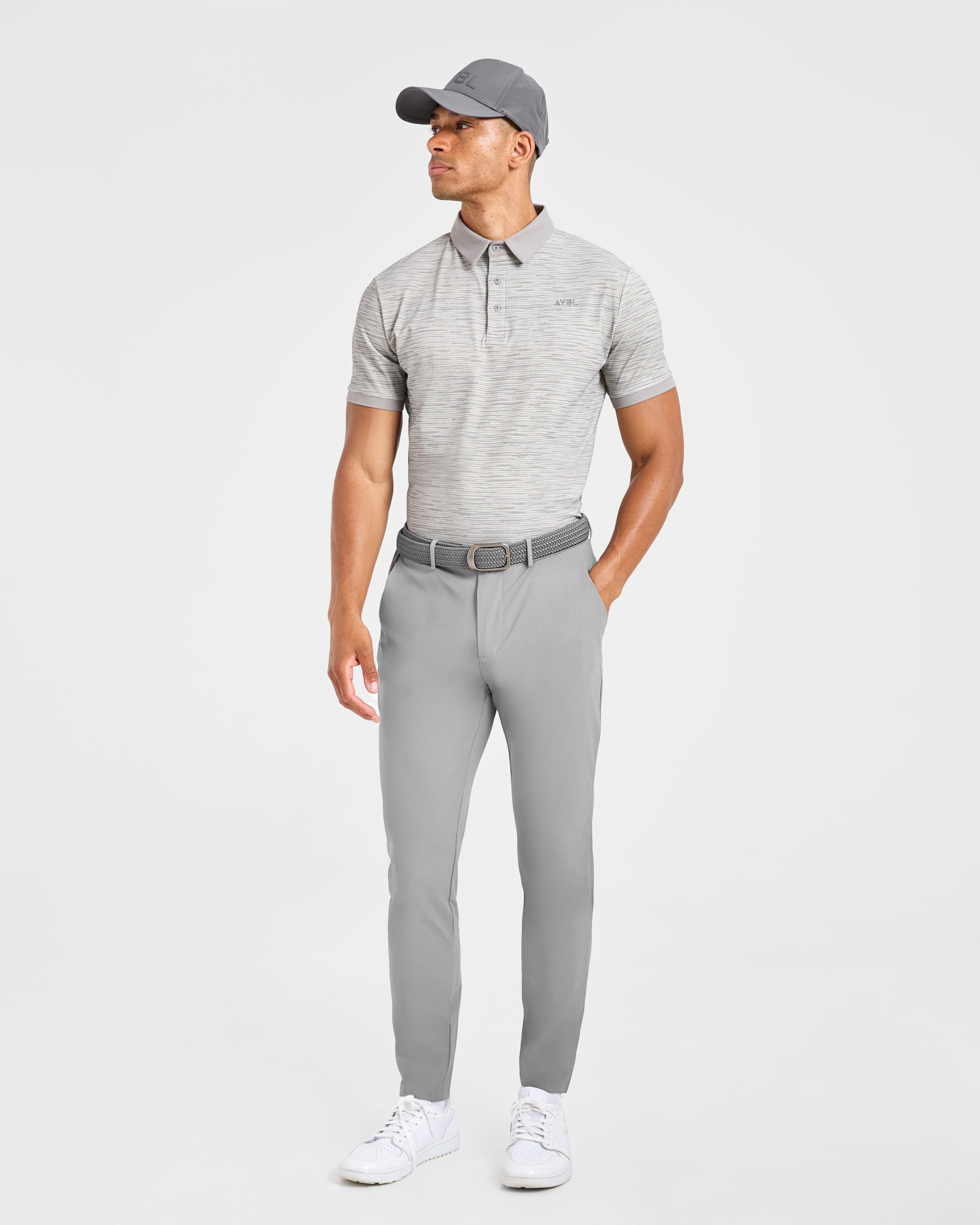 Precision Stripe Polo - Grey