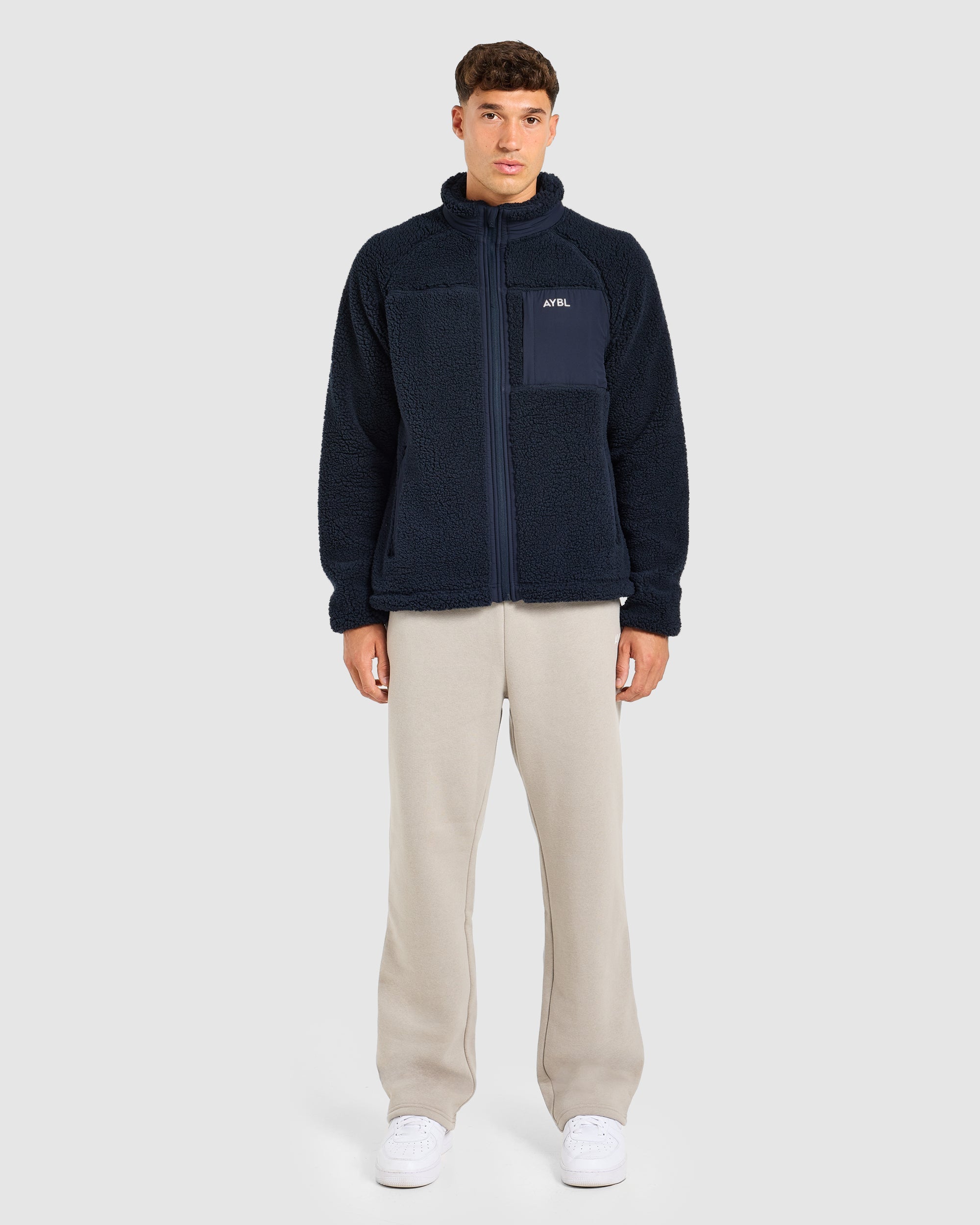 Classic Zip Up Fleece Jacket - Navy