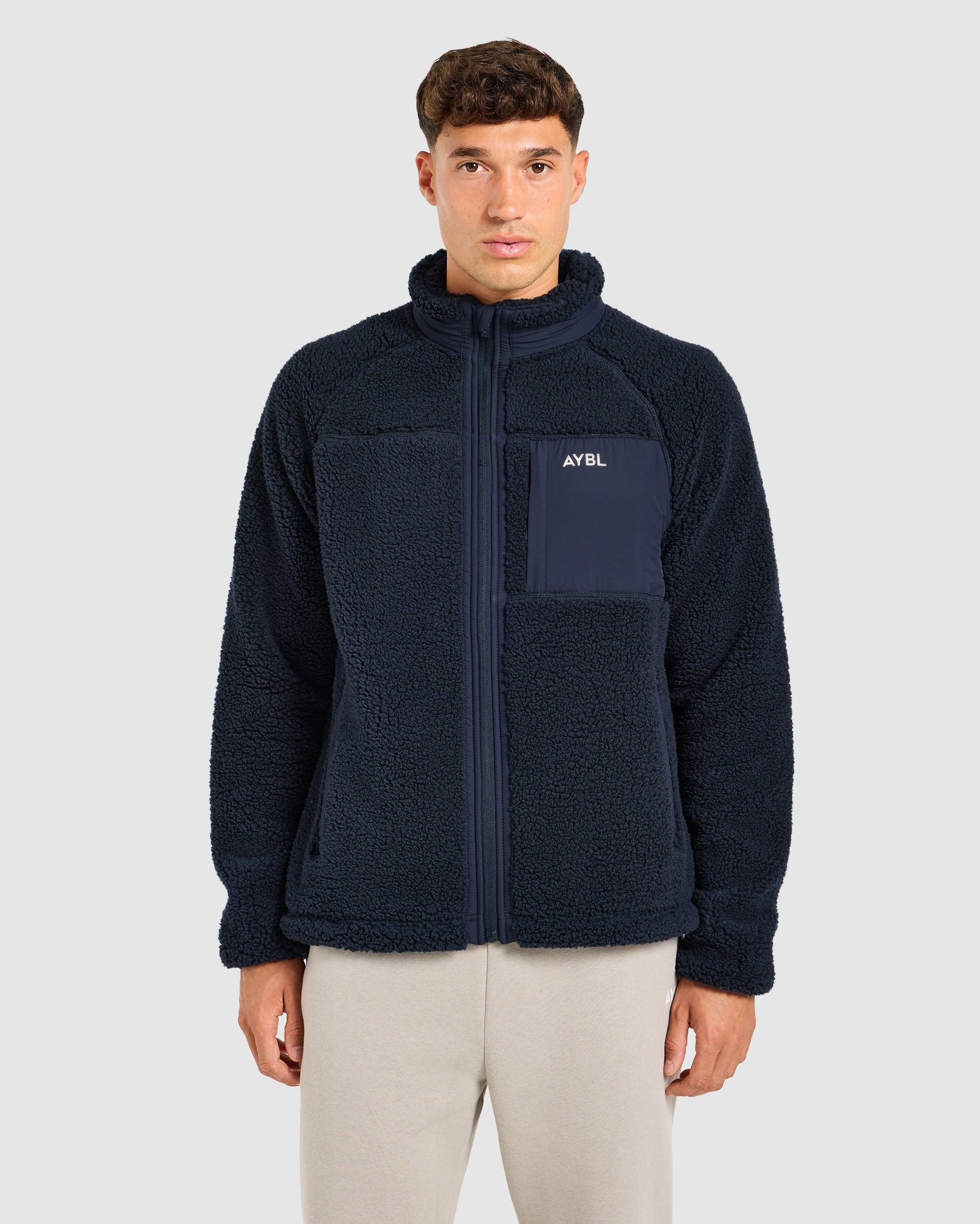 Classic Zip Up Fleece Jacket - Navy