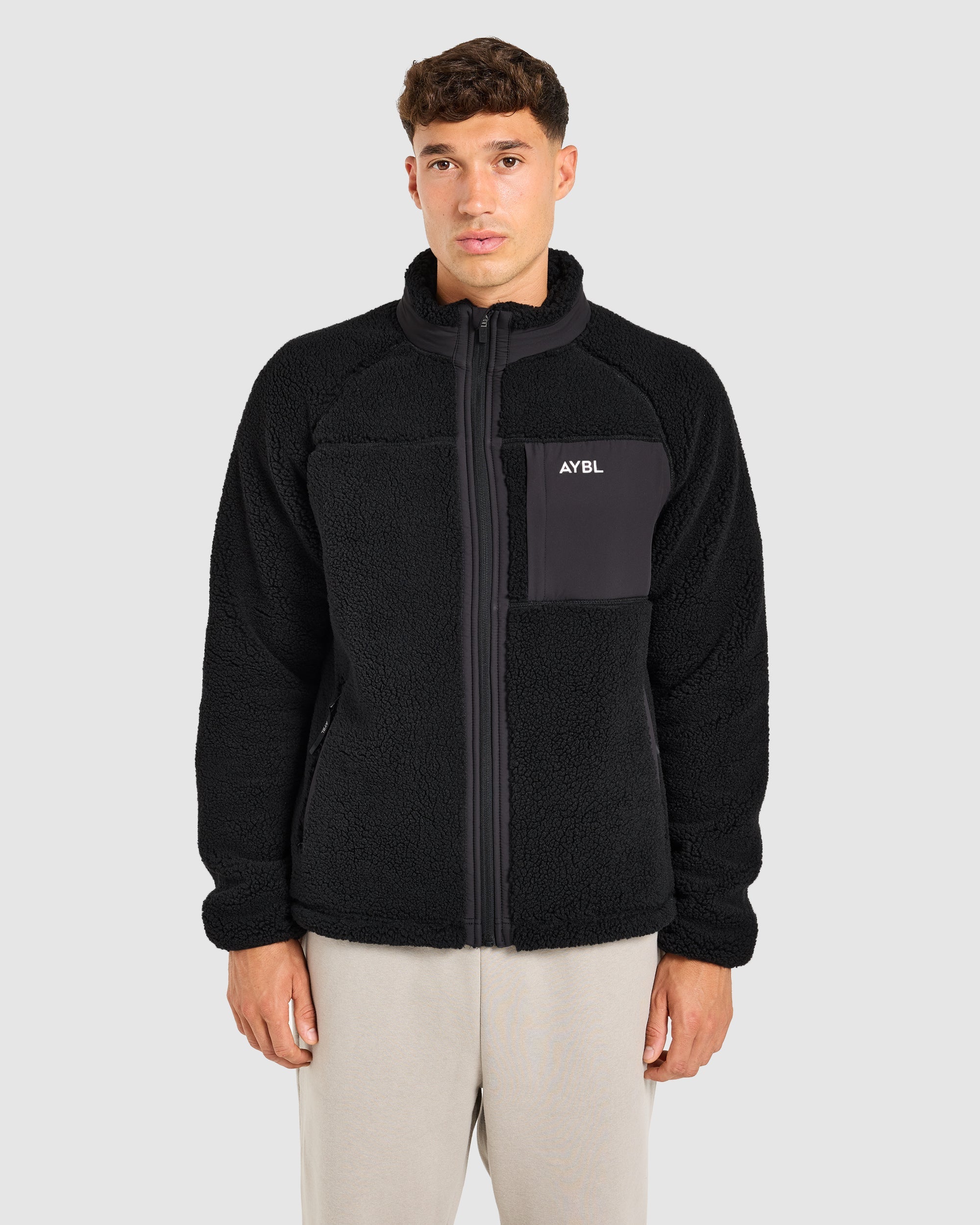 Classic Zip Up Fleece Jacket - Black