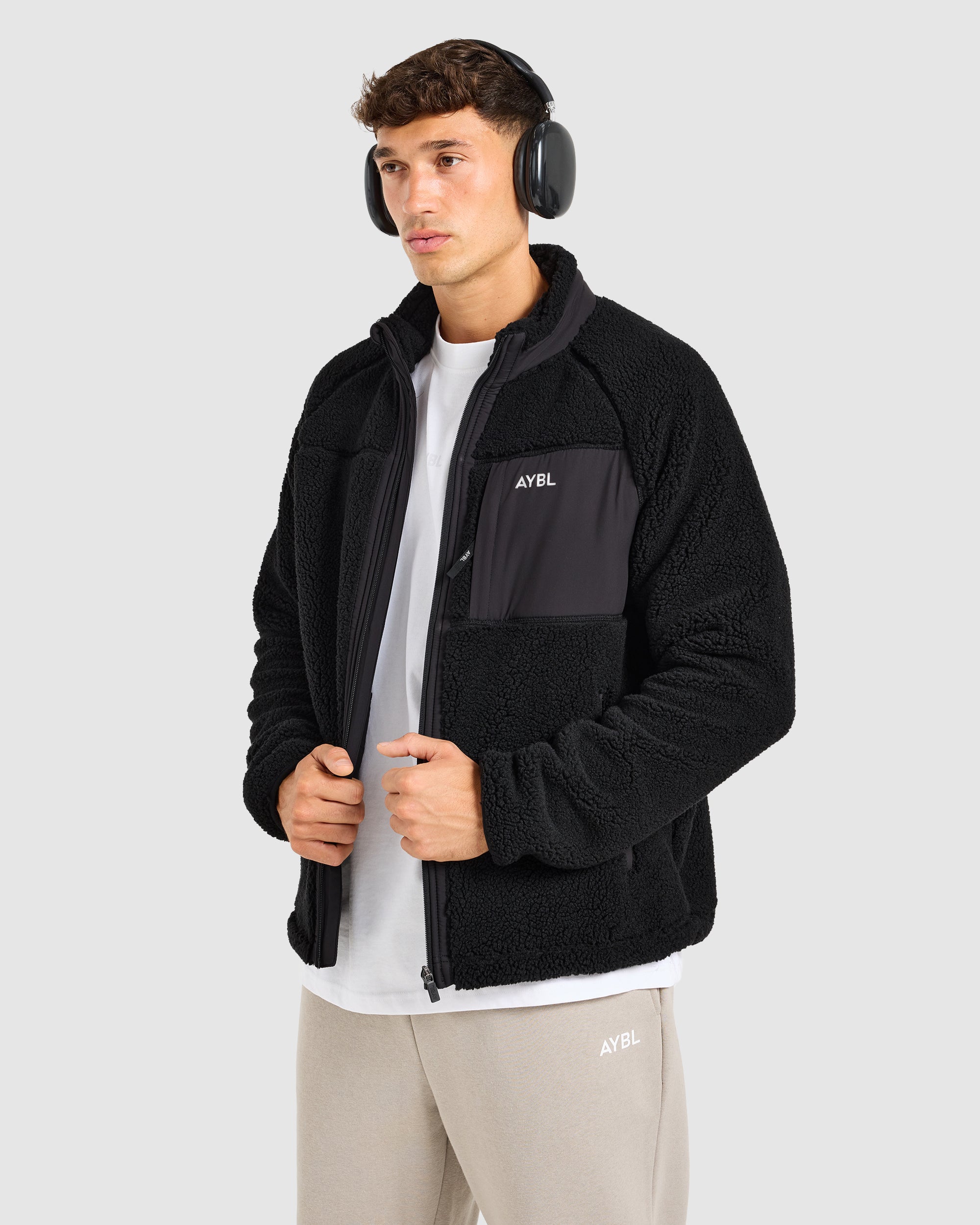 Classic Zip Up Fleece Jacket - Black