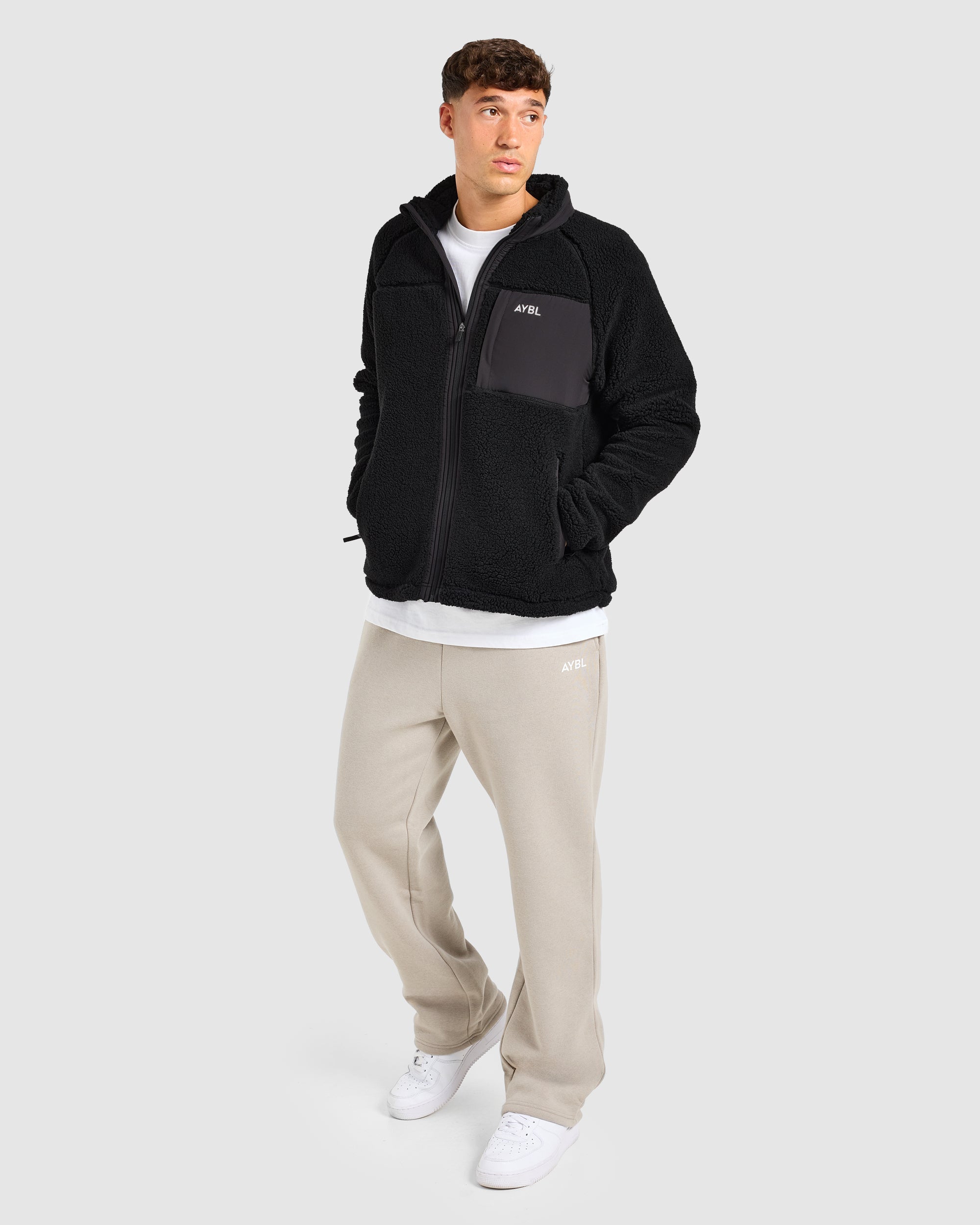 Classic Zip Up Fleece Jacket - Black
