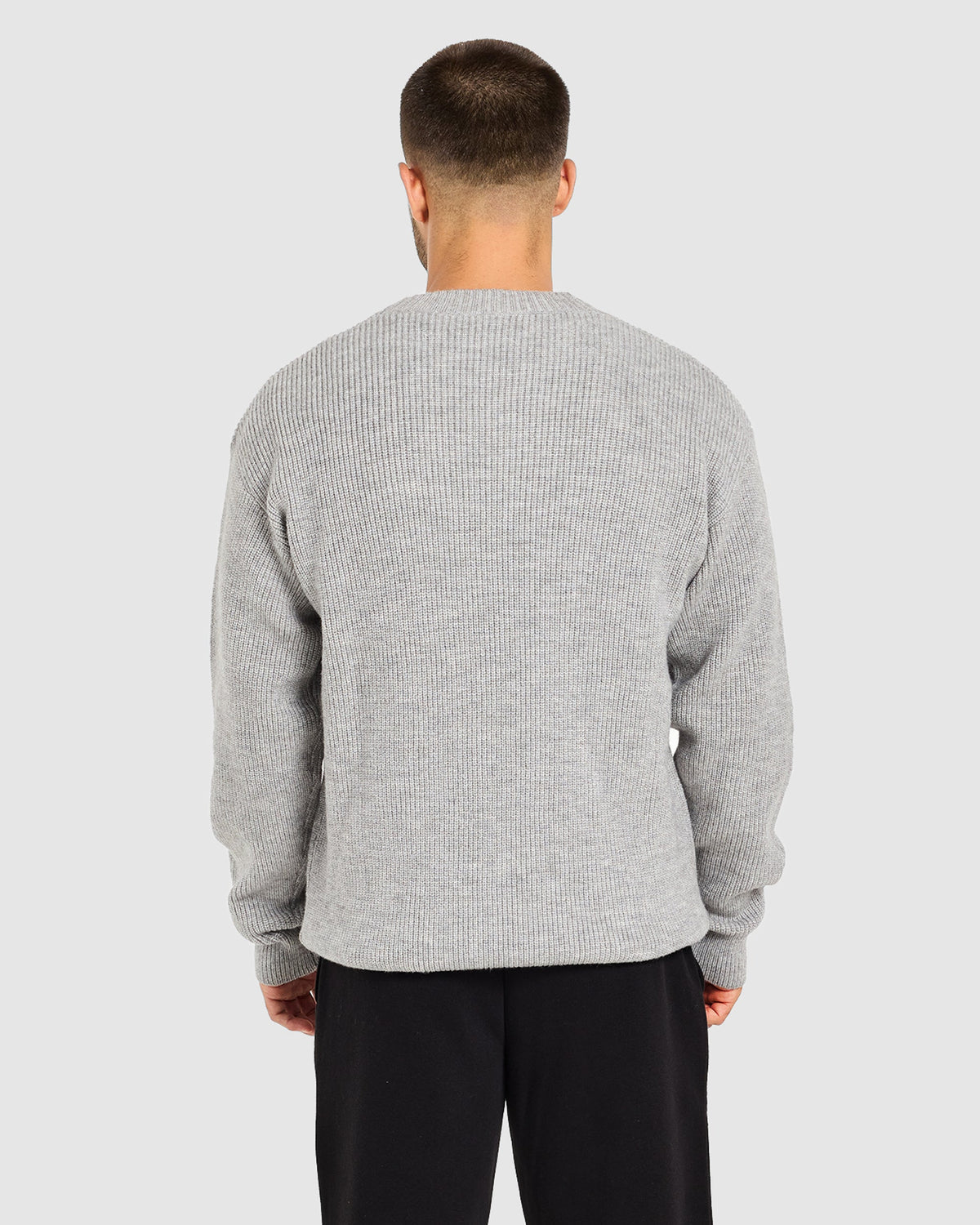 Signature Knitted Sweater - Grey Marl