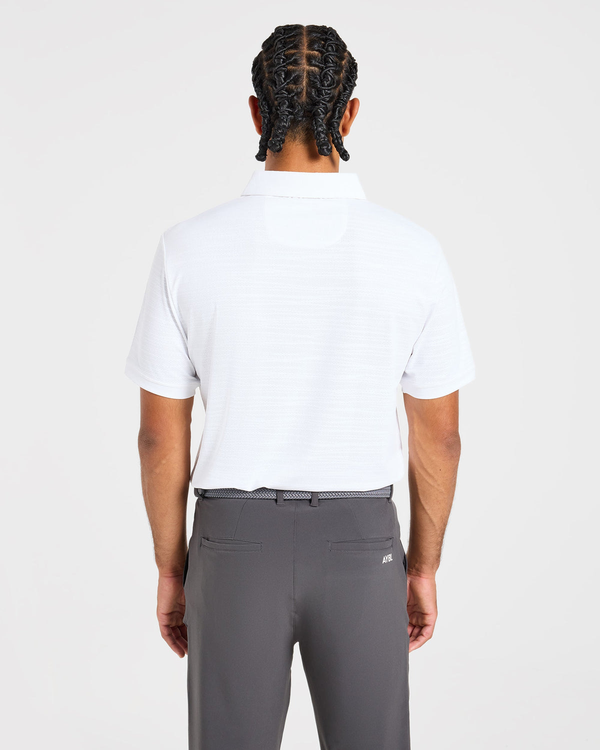 Precision Textured Stripe Polo - Off White