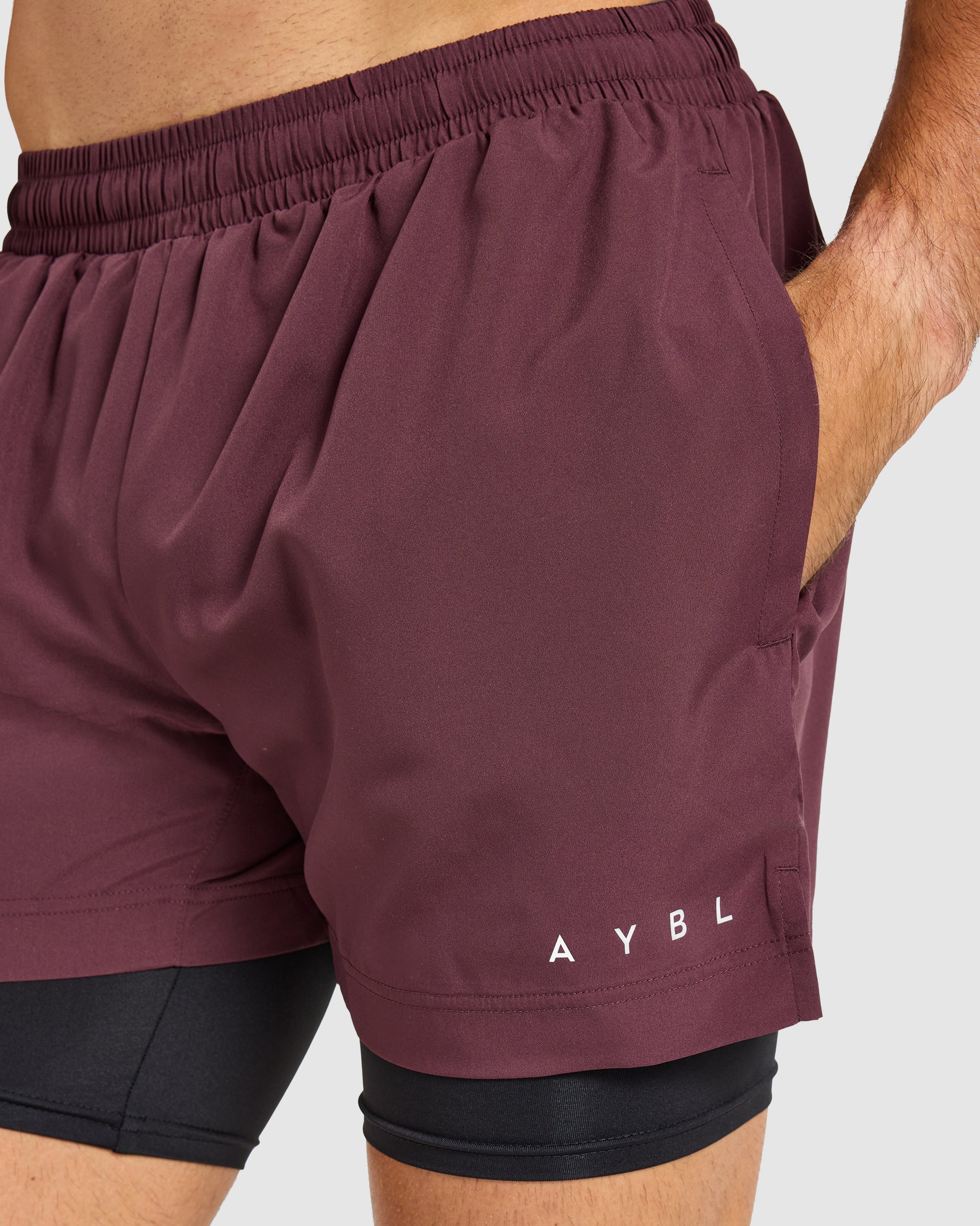 Core 2 in 1 Shorts - Dusty Plum/Black