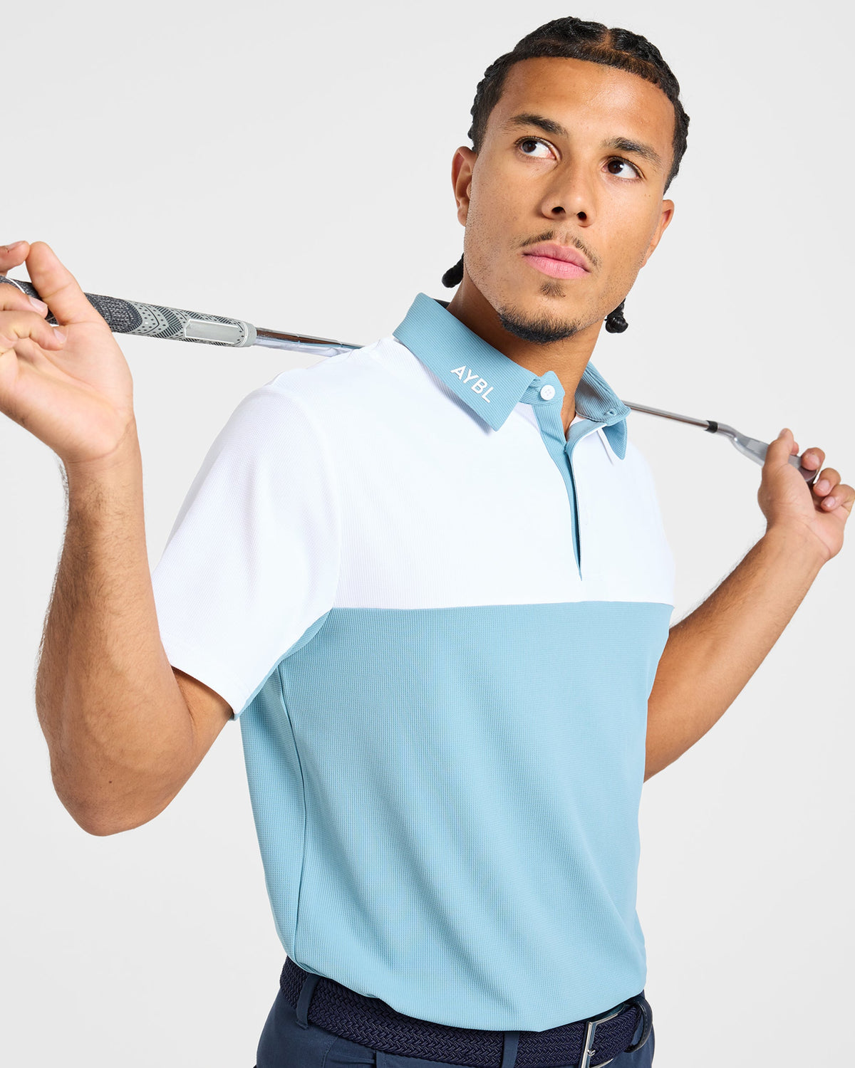 Precision Block Polo - Light Blue