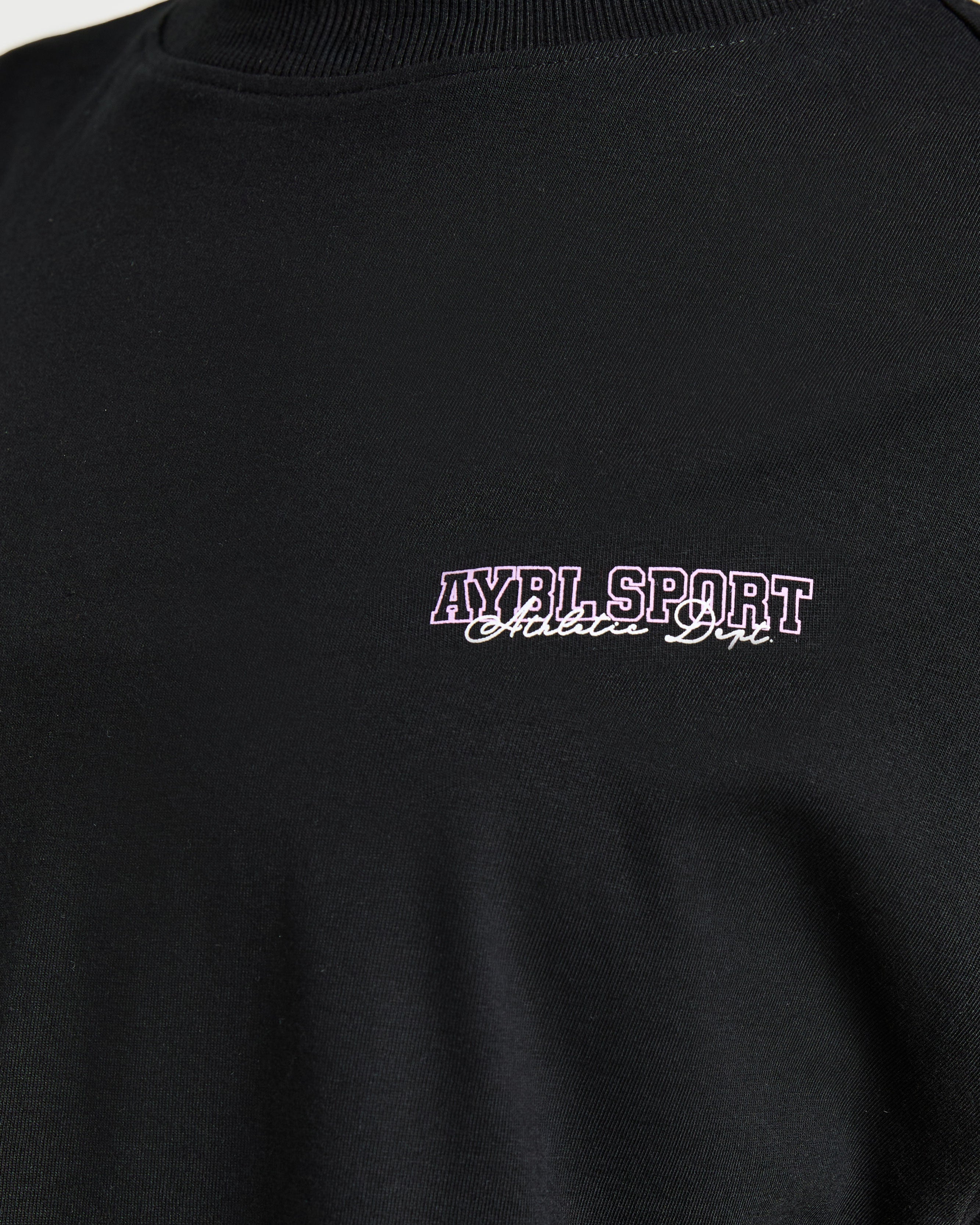 Varsity Dept. Oversized T Shirt - Black/Lilac