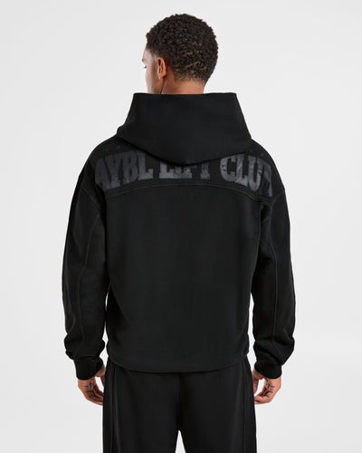 Lift Club Distressed Hoodie - Black/Charcoal