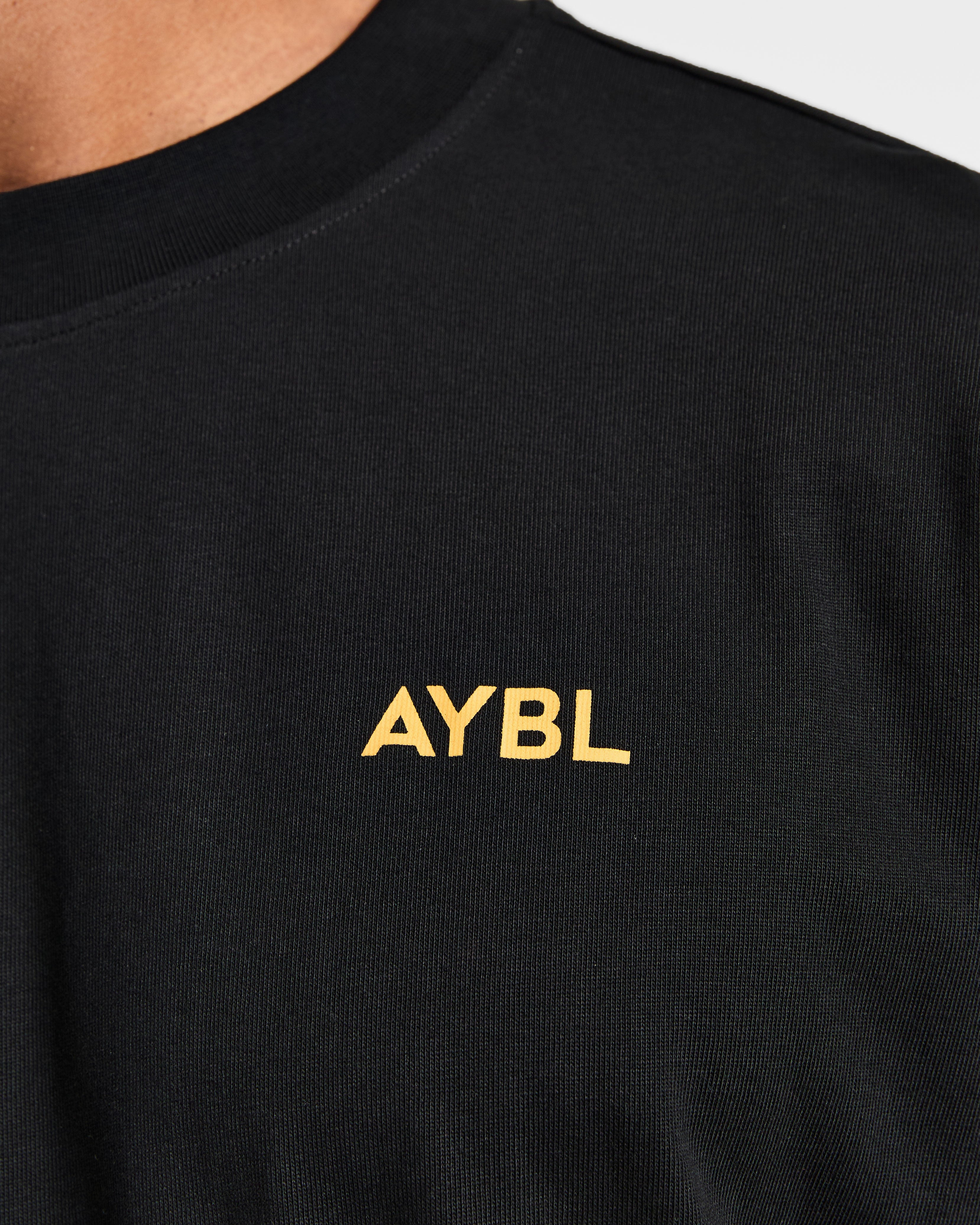 Essential Oversized T Shirt - Black/Mango Yellow