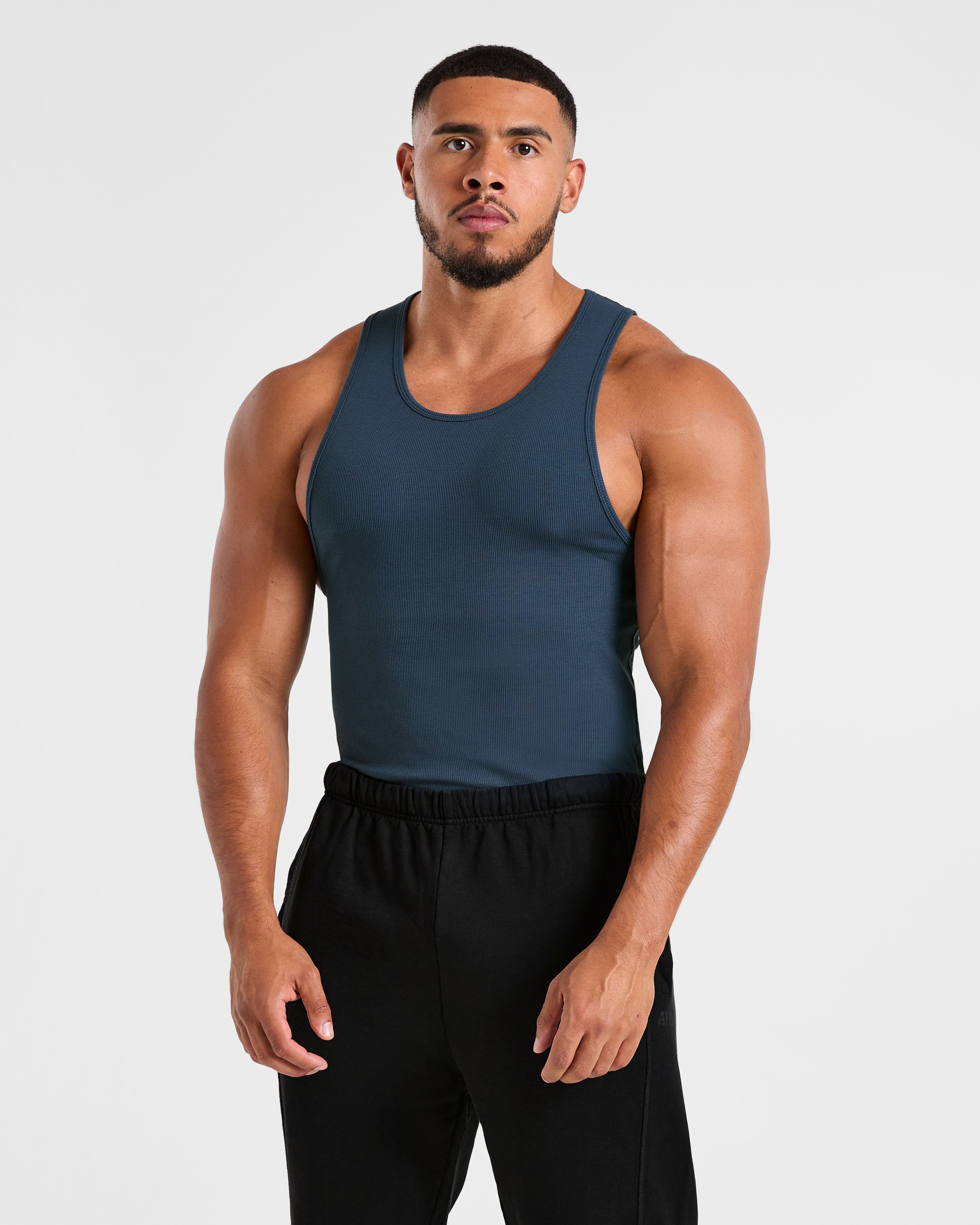 Muscle Ribbed Tank - Washed Navy
