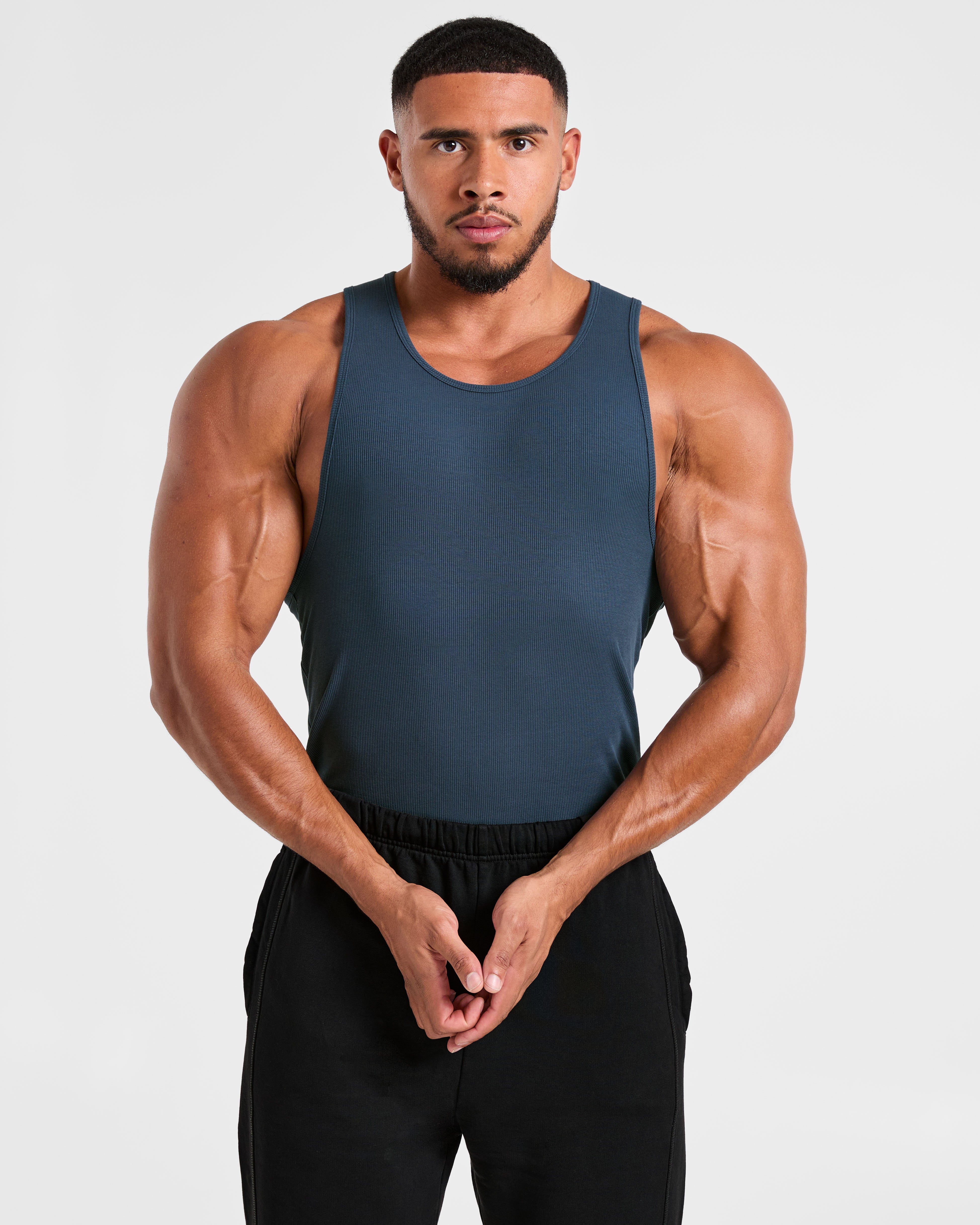 Muscle Ribbed Tank - Washed Navy