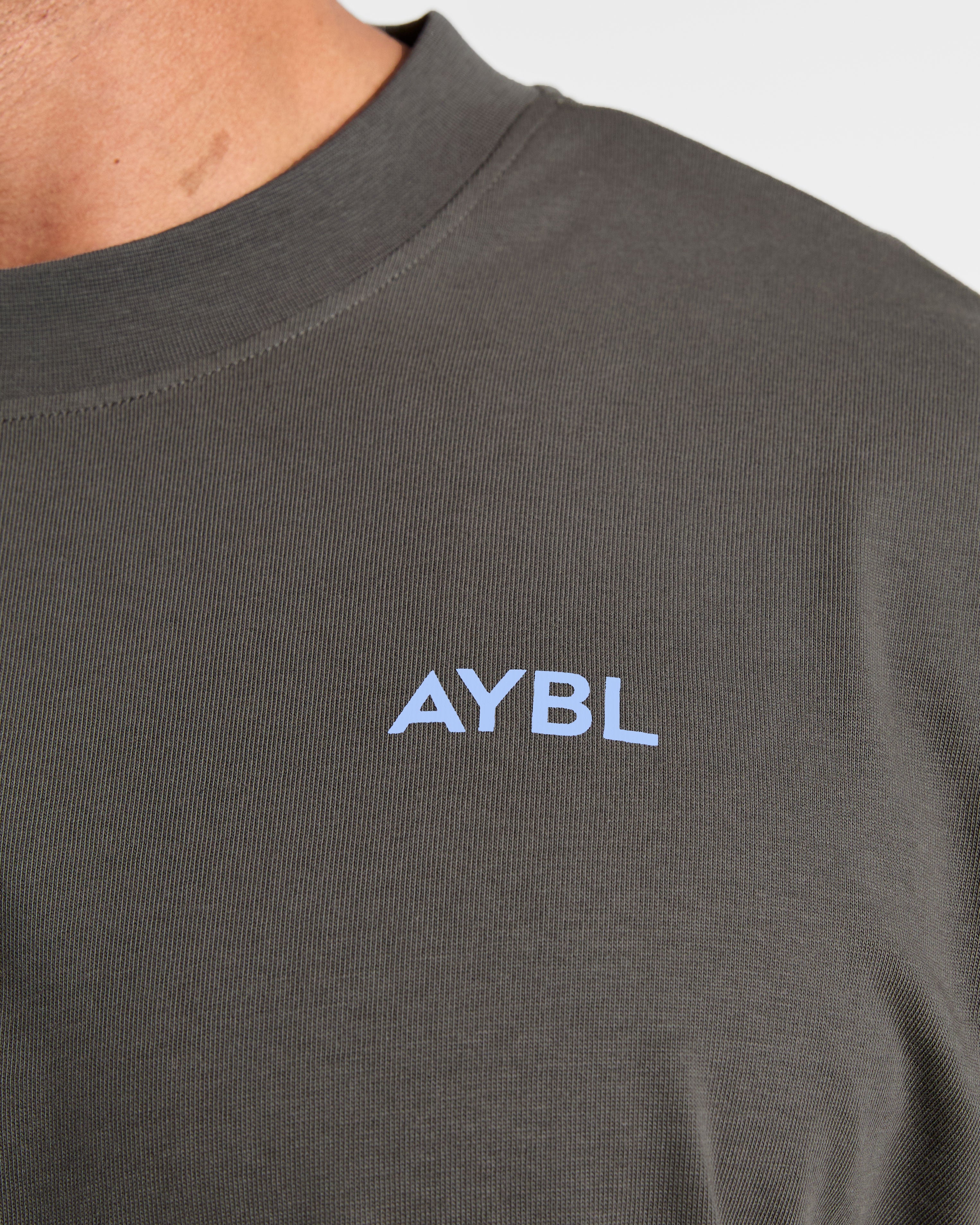 Essential Oversized T Shirt - Charcoal/Cornflower Blue