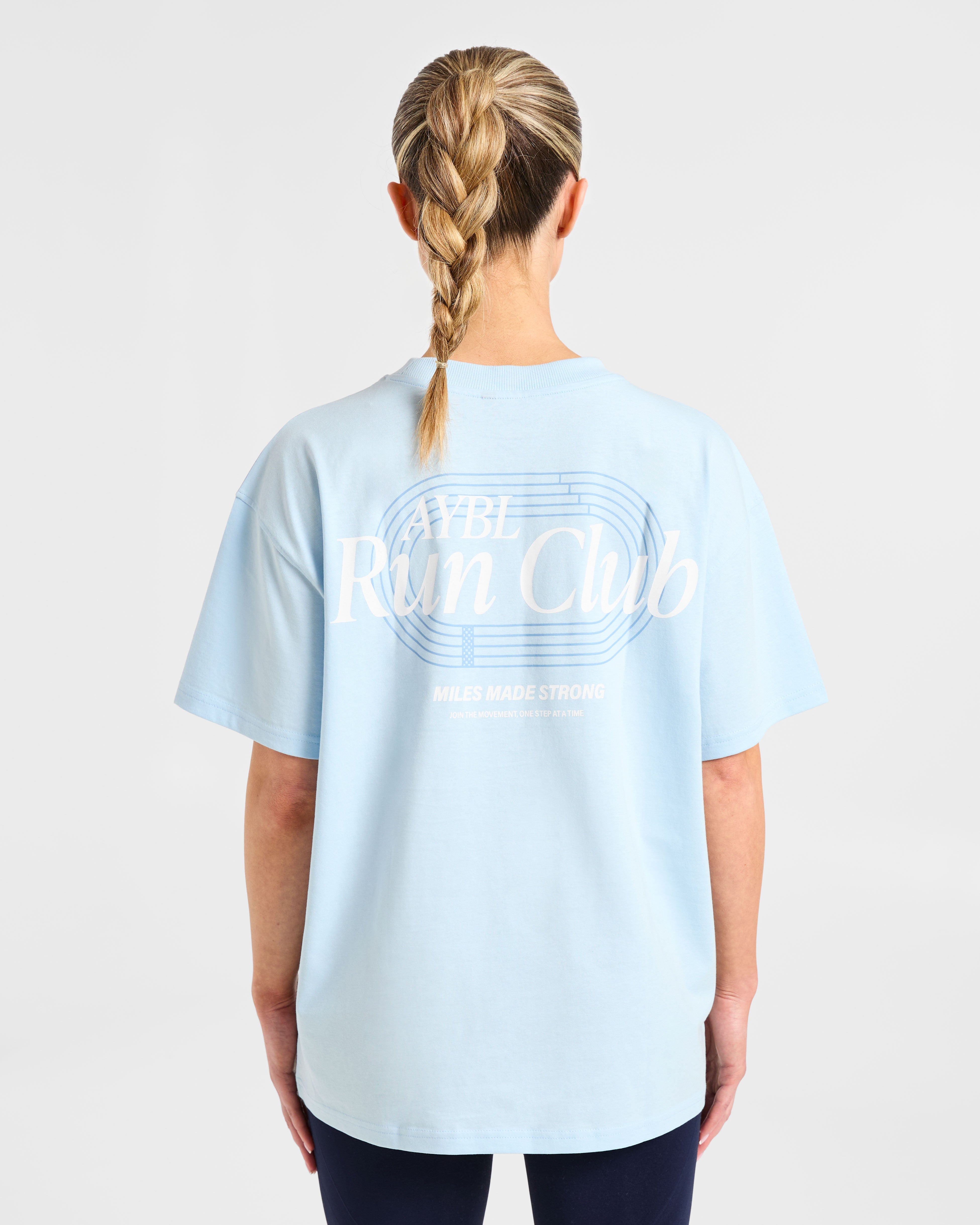 Run Club Oversized T Shirt - Blue
