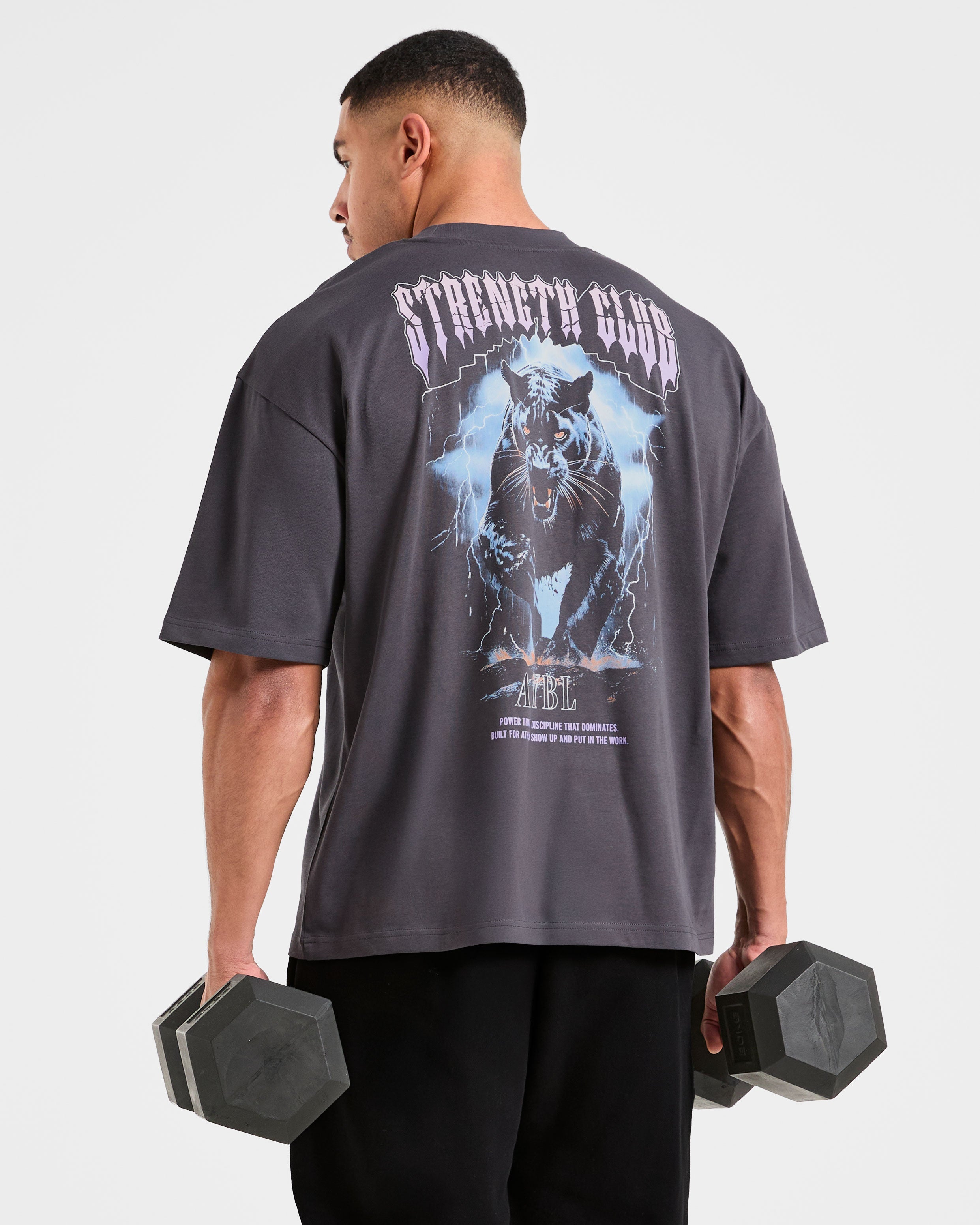 Hunt Your Goals Oversized T Shirt - Deep Charcoal