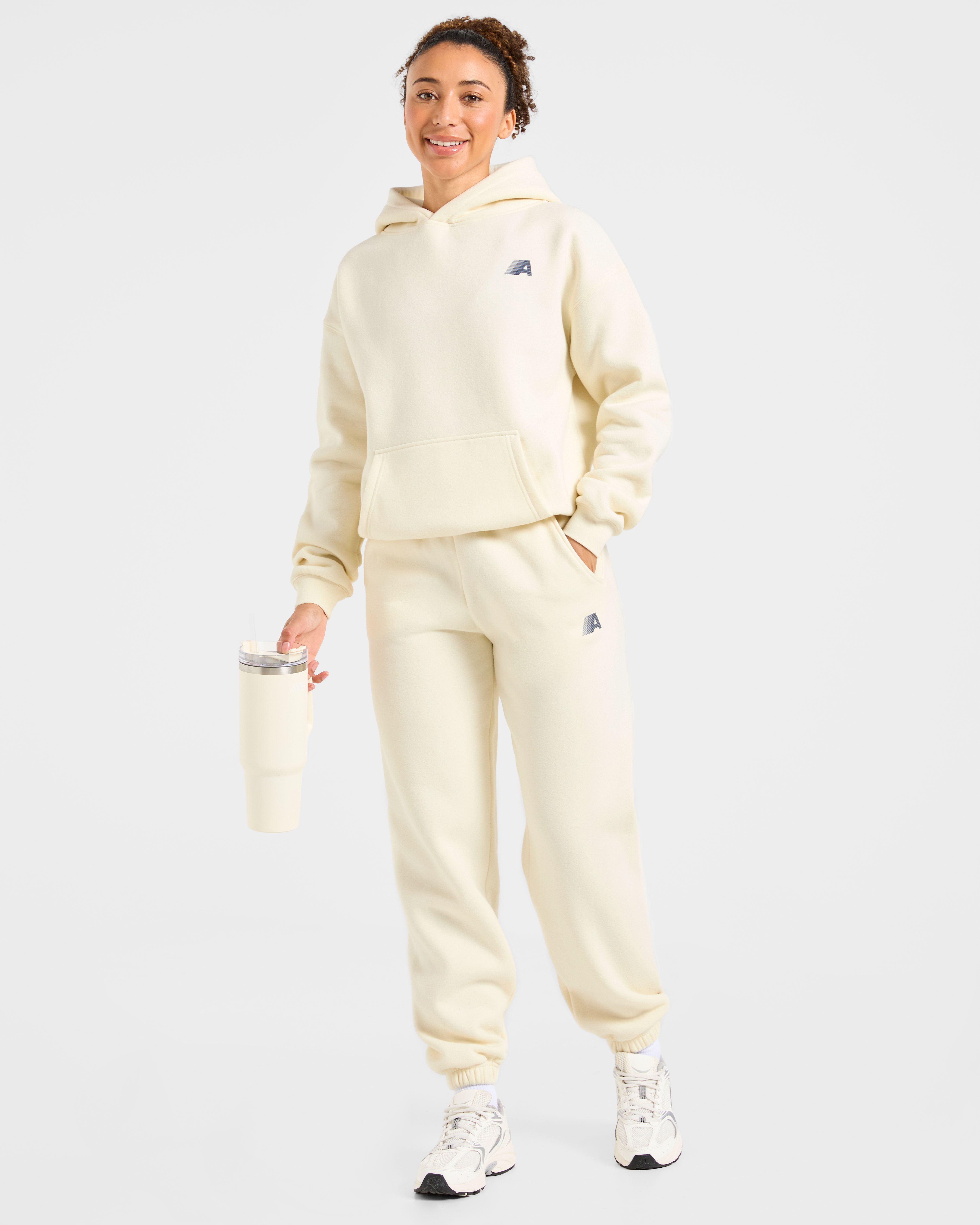 Retro Athletics Oversized Joggers - Butter Yellow/Navy