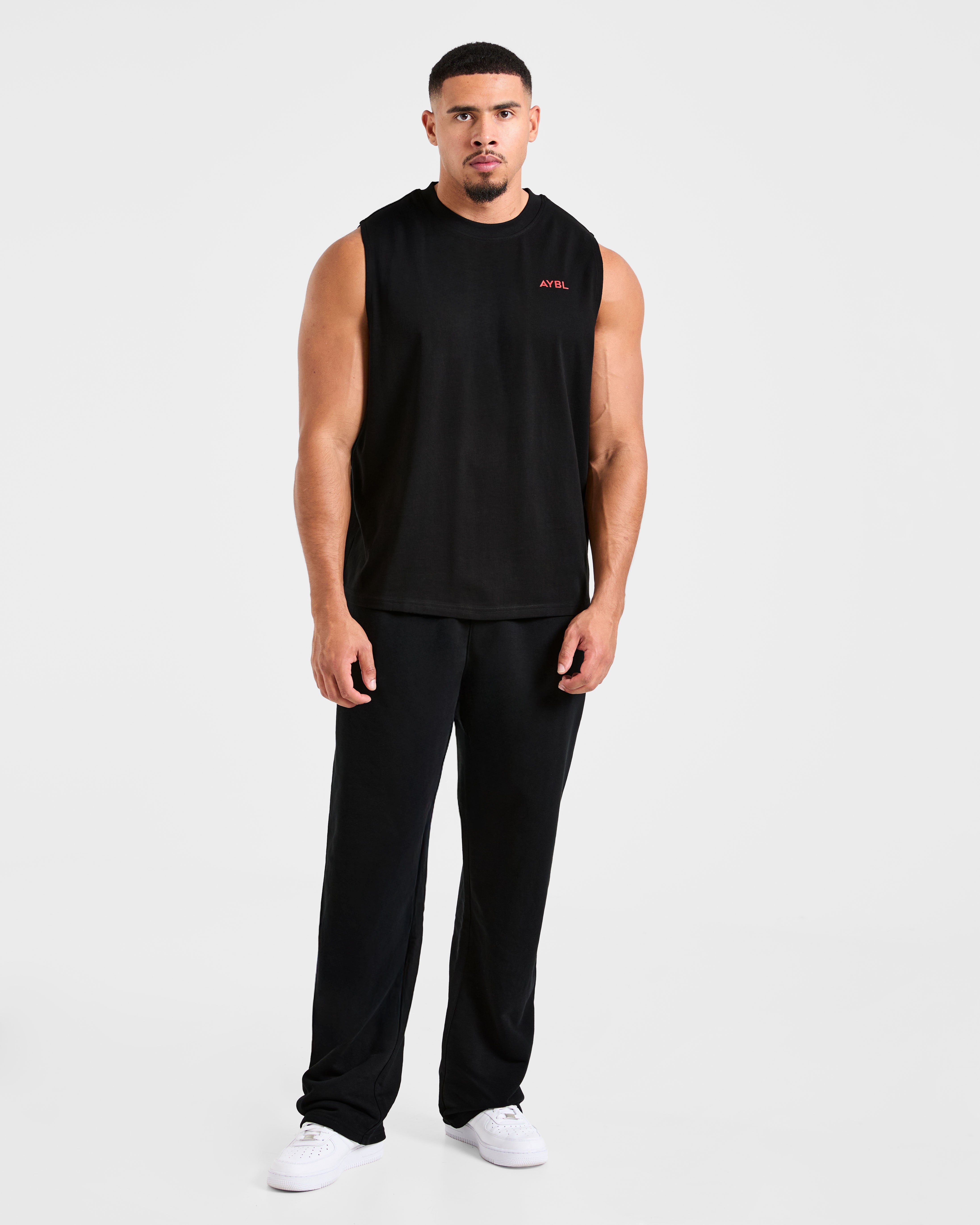 Essential Oversized Graphic Tank - Black/Red