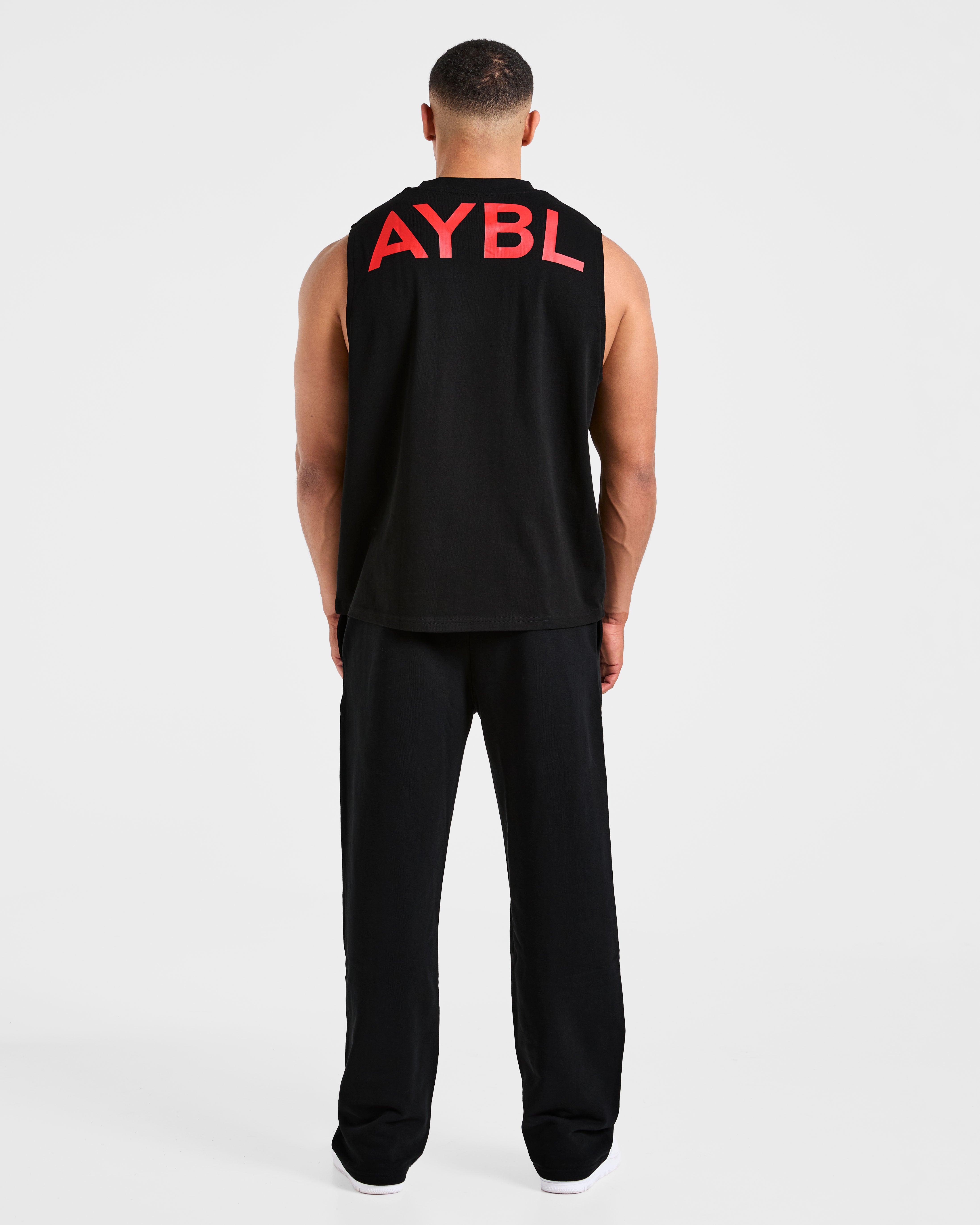 Essential Oversized Graphic Tank - Black/Red