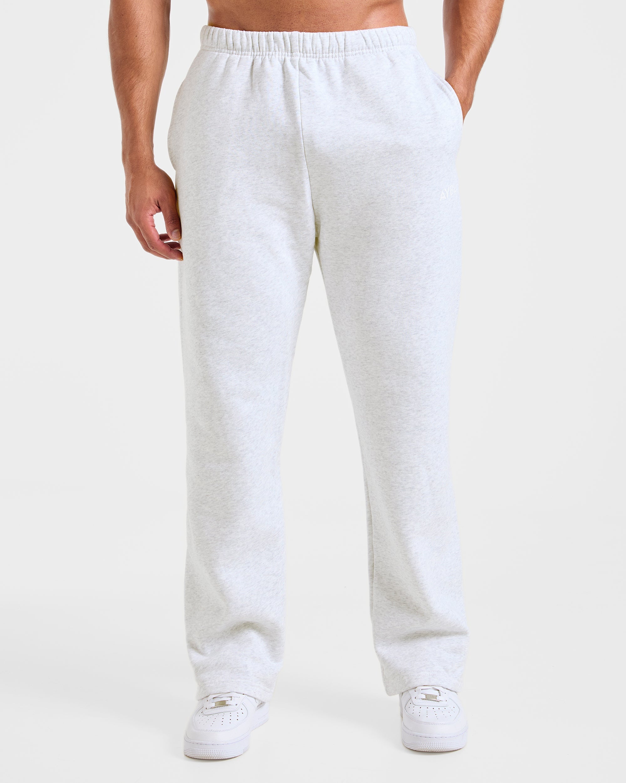 Essential Oversized Straight Leg Joggers - Grey Marl