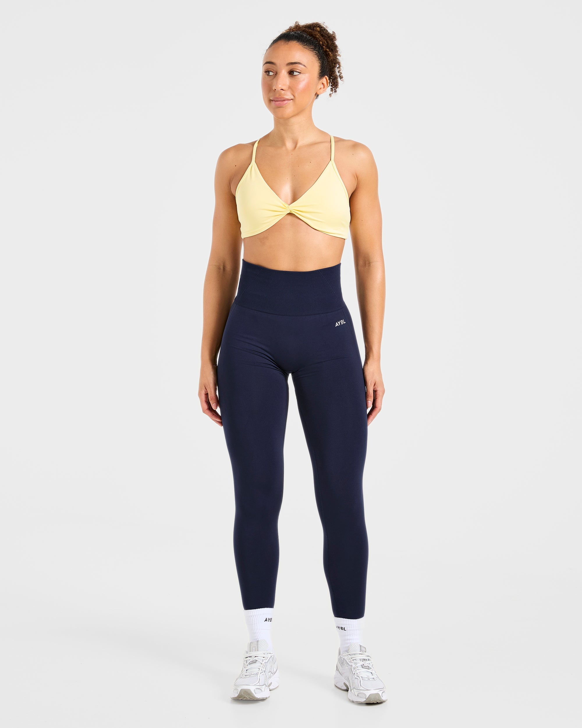 Essential Twist Crossback Sports Bra - Yellow