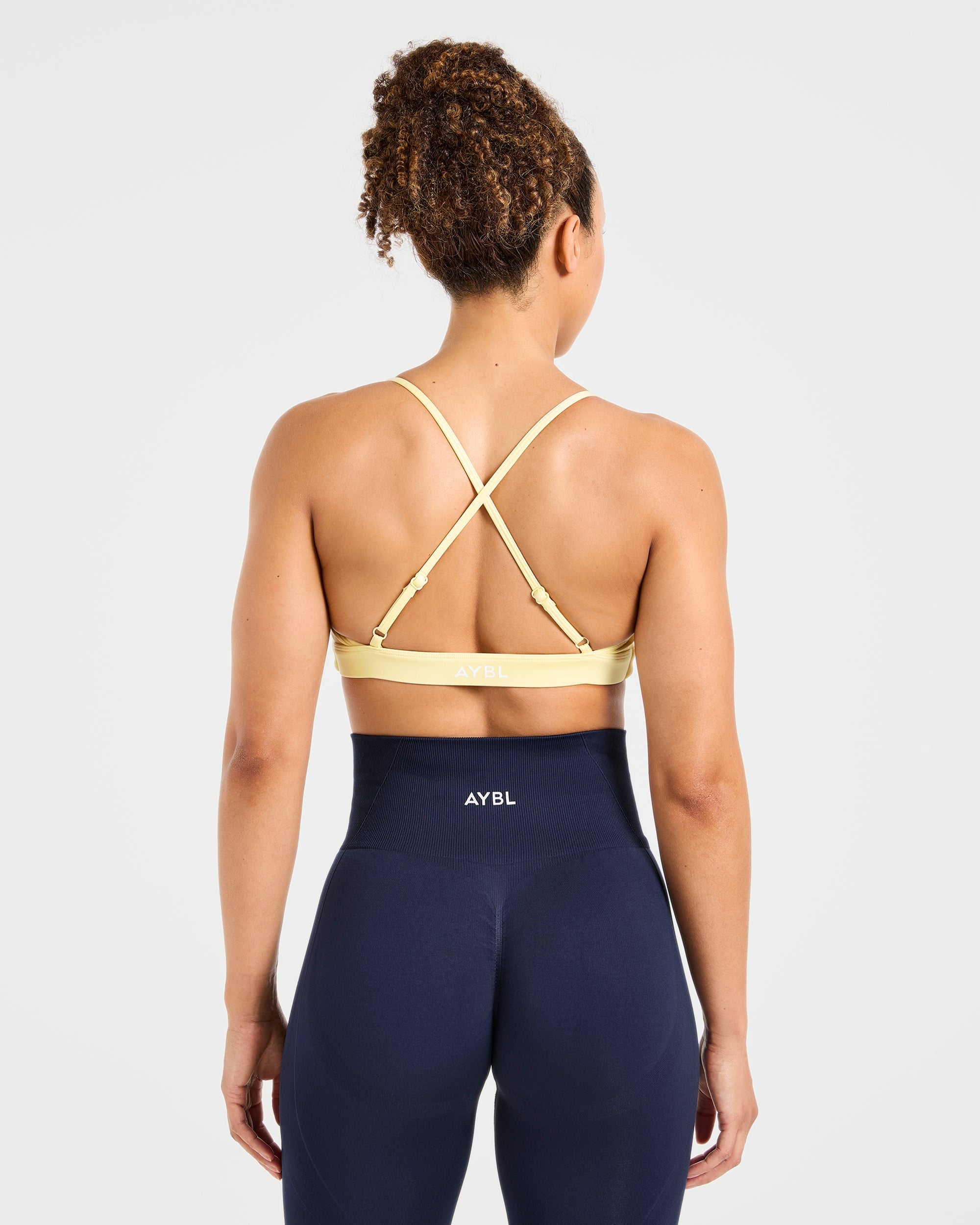Essential Twist Crossback Sports Bra - Yellow