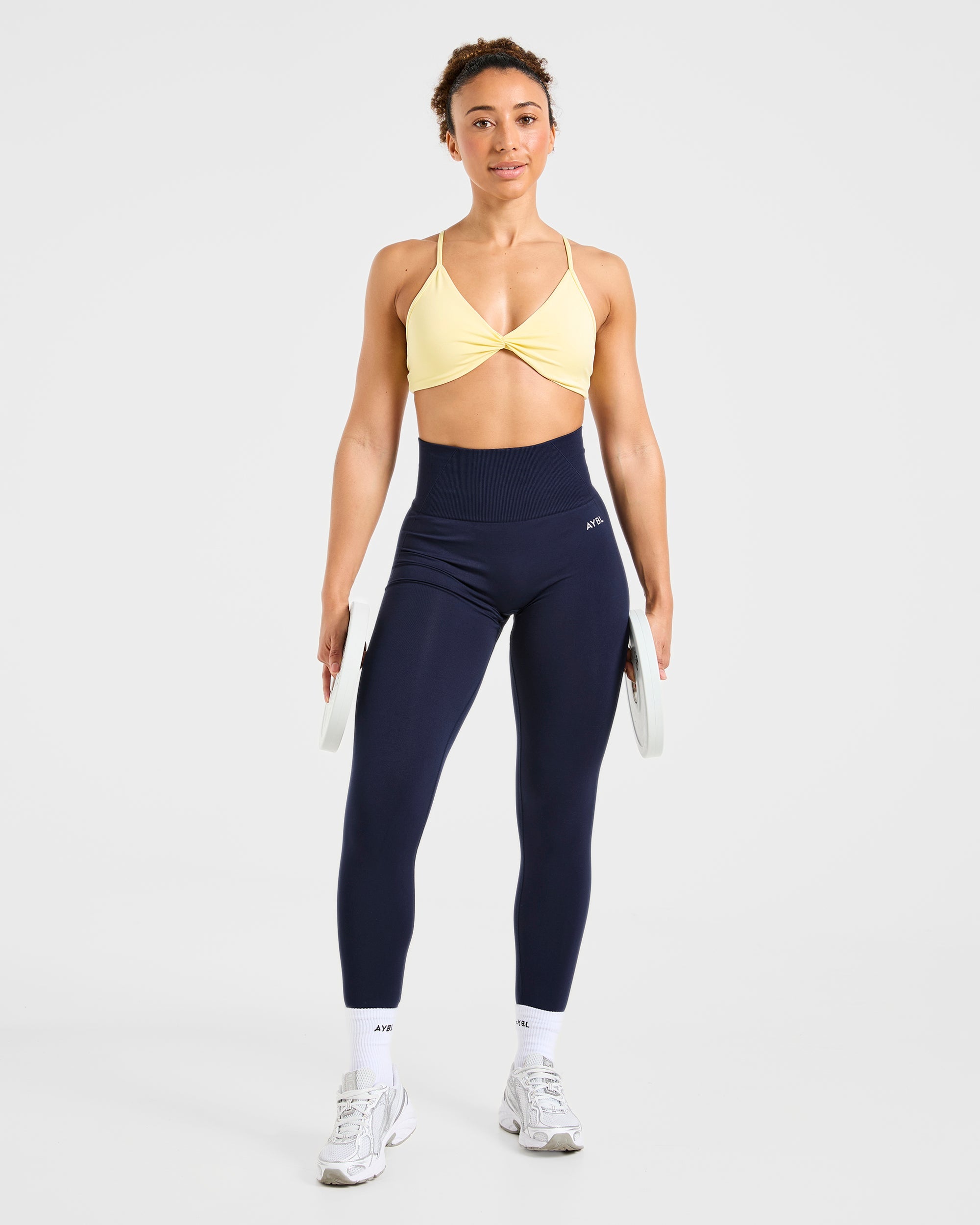 Essential Twist Crossback Sports Bra - Yellow