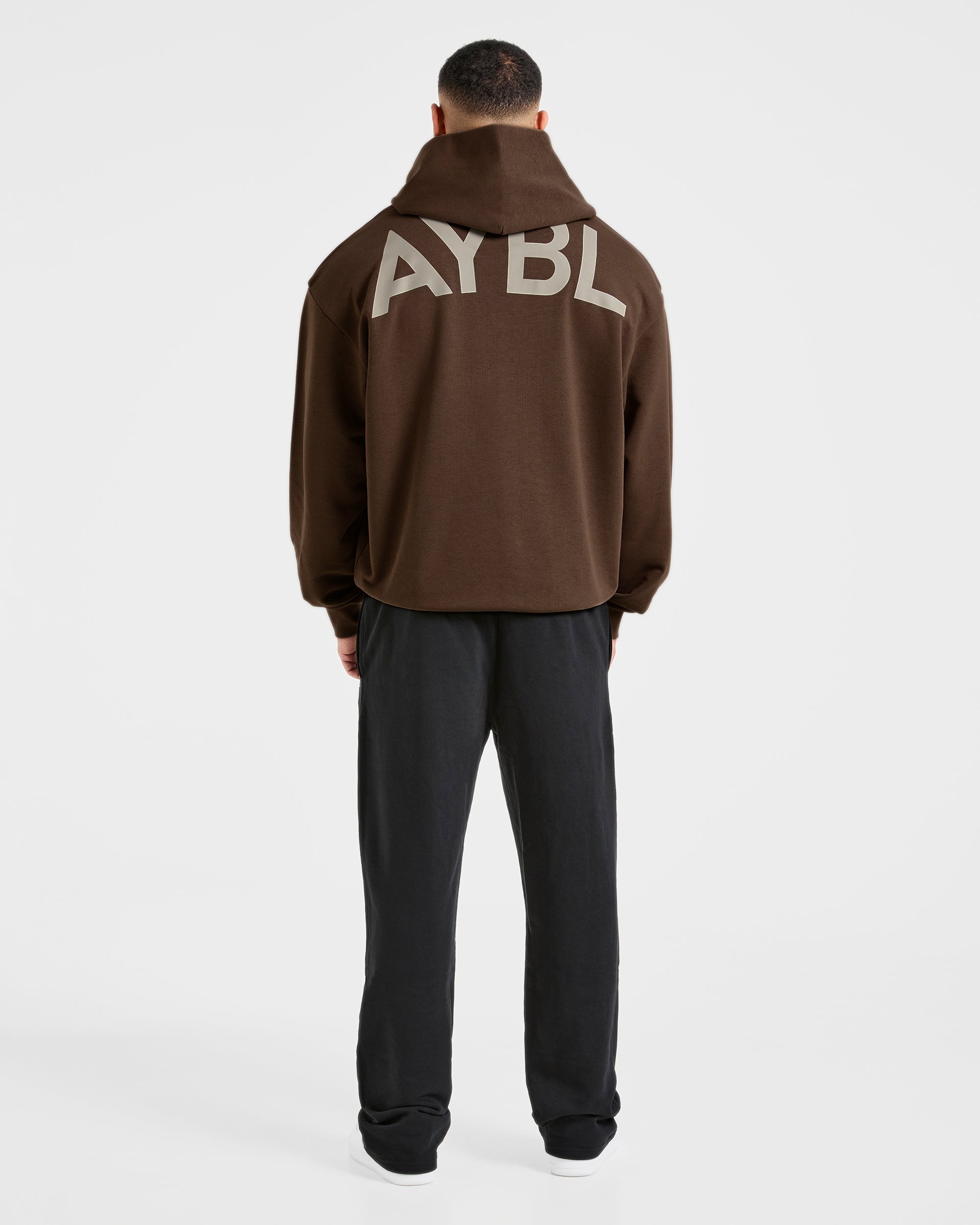 Essential Oversized Graphic Hoodie - Brown