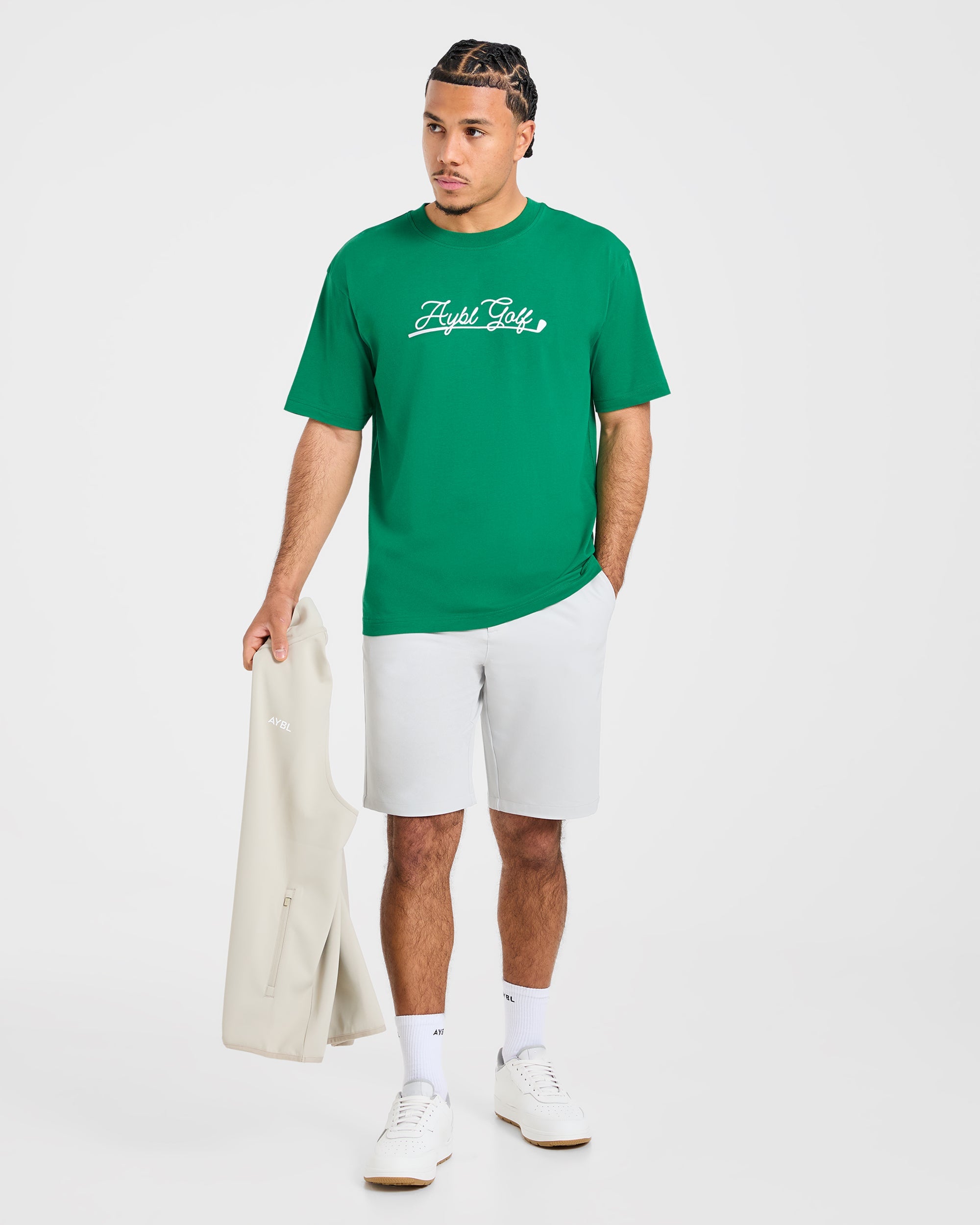 Golf Club T Shirt - Rye Green/Cream