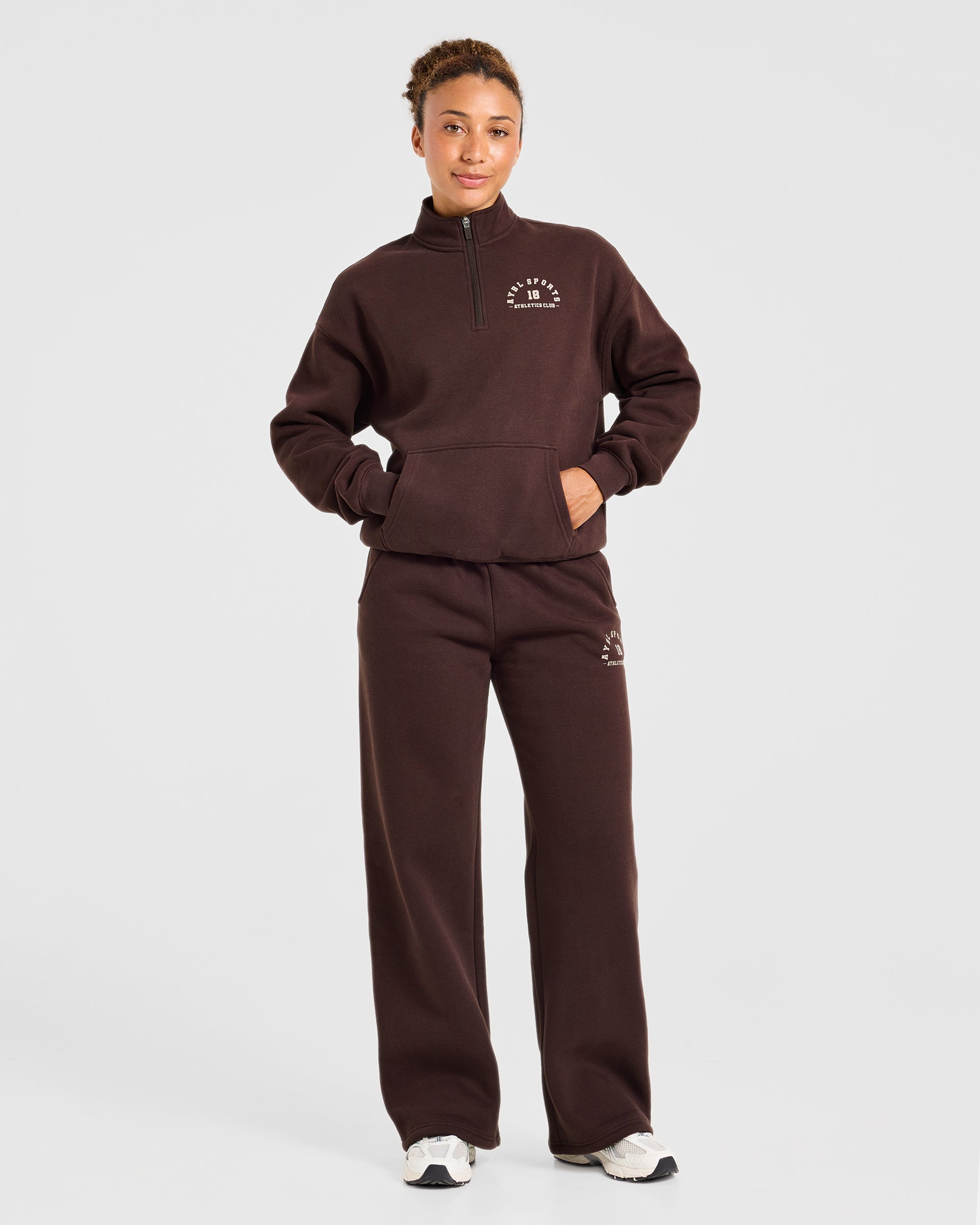AYBL Sports 18 Oversized 1/4 Zip Pullover - Cocoa Brown