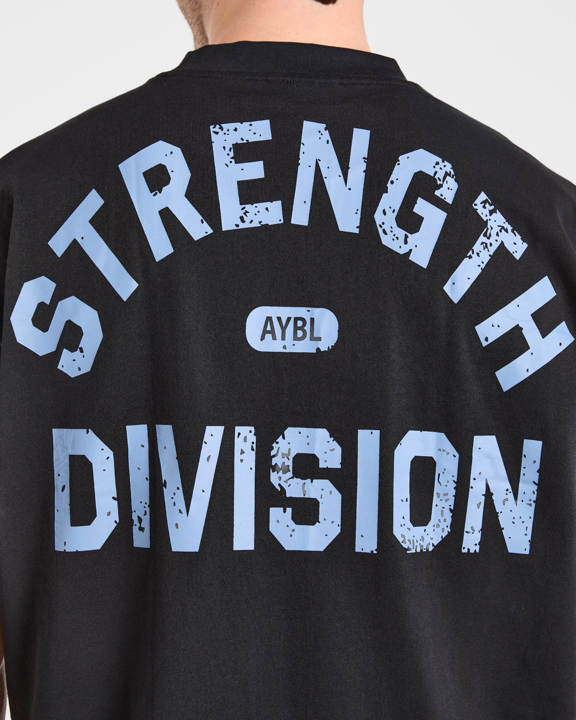 Strength Division Oversized T Shirt - Black/Blue