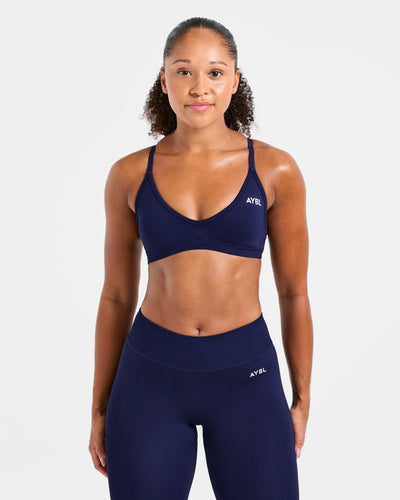 Adapt Seamless Strappy Sports Bra - Deep Navy