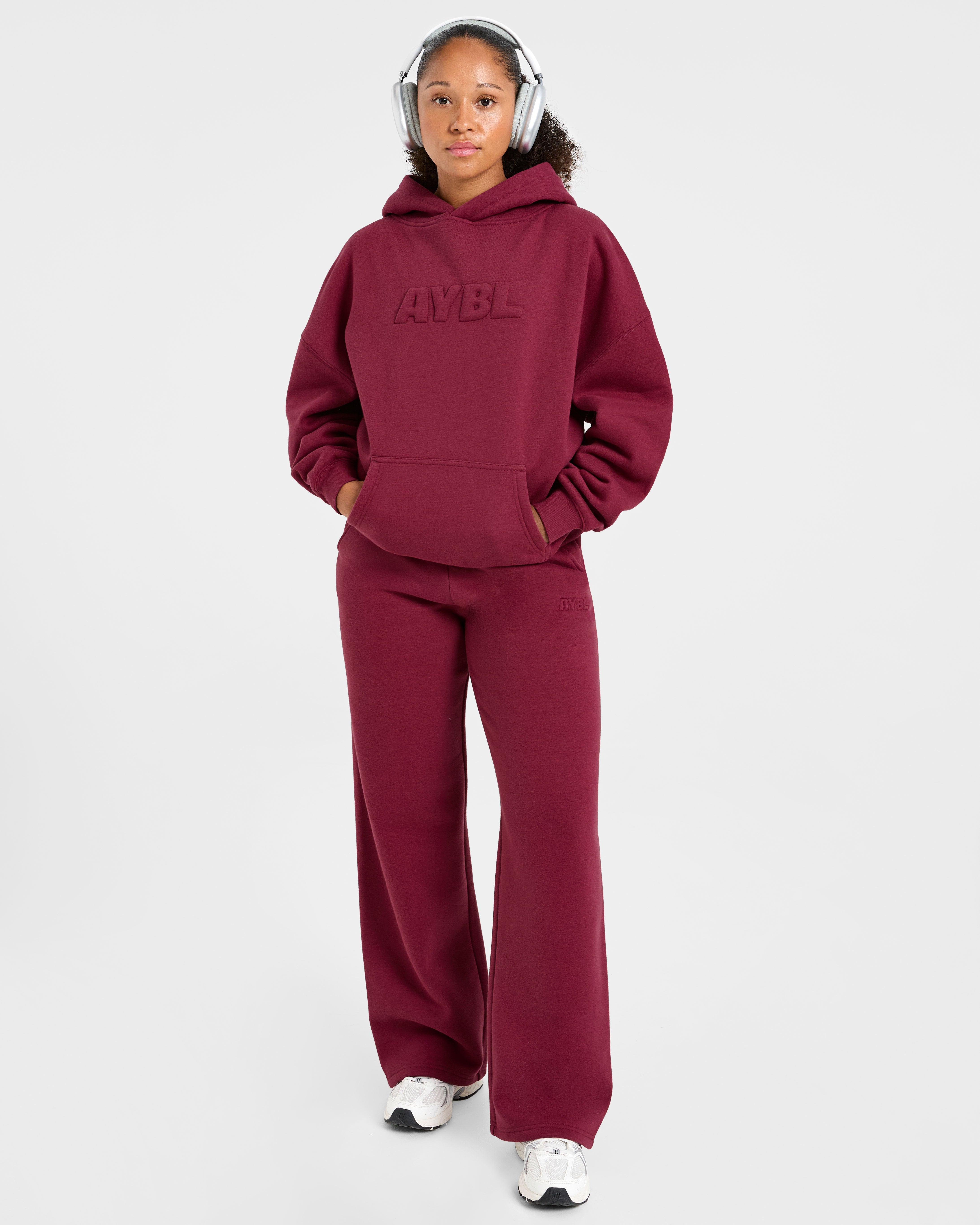 Classic Plush Oversized Hoodie - Muted Raspberry