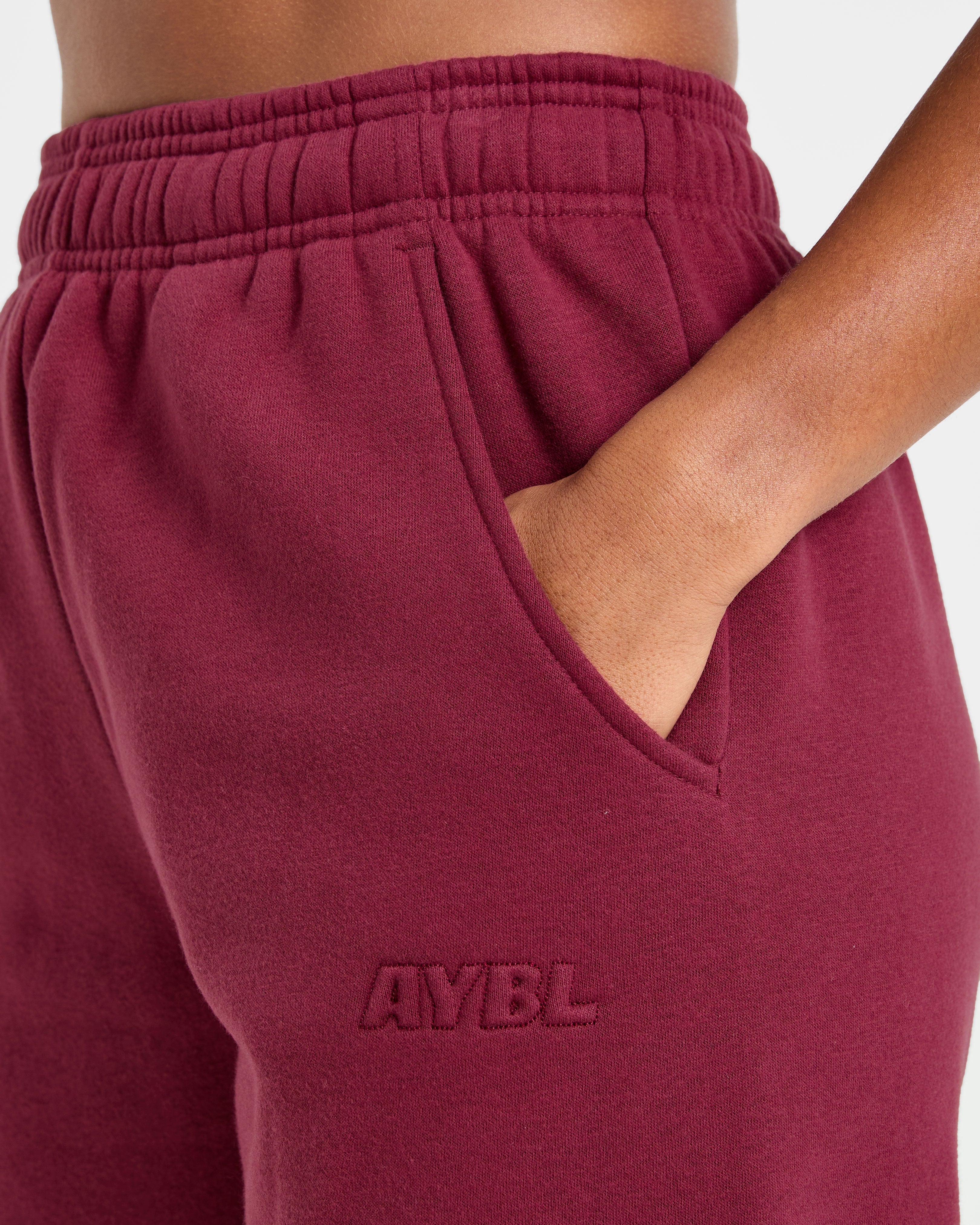 Classic Plush Oversized Joggers - Muted Raspberry