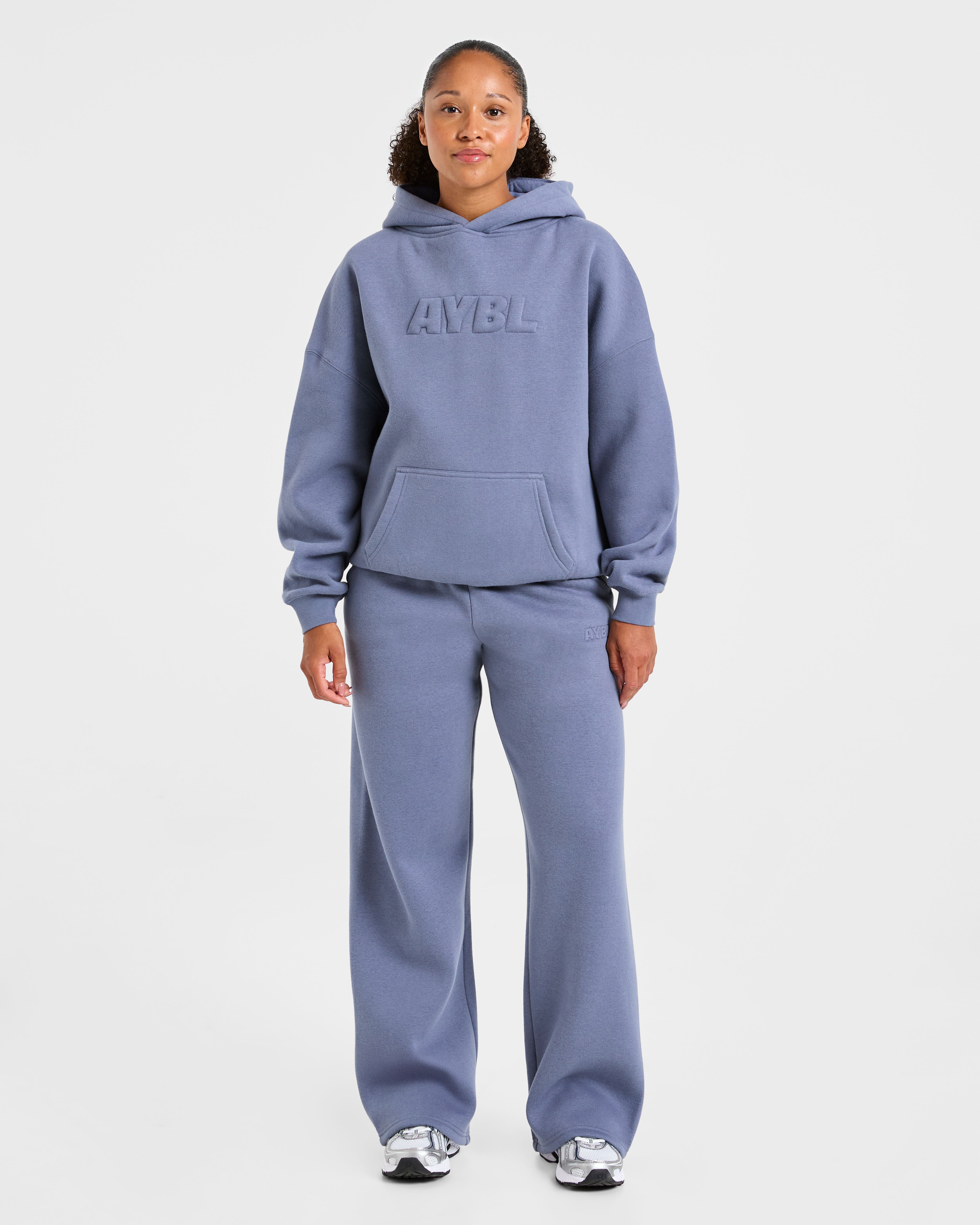 Classic Plush Oversized Straight Leg Joggers - Slate