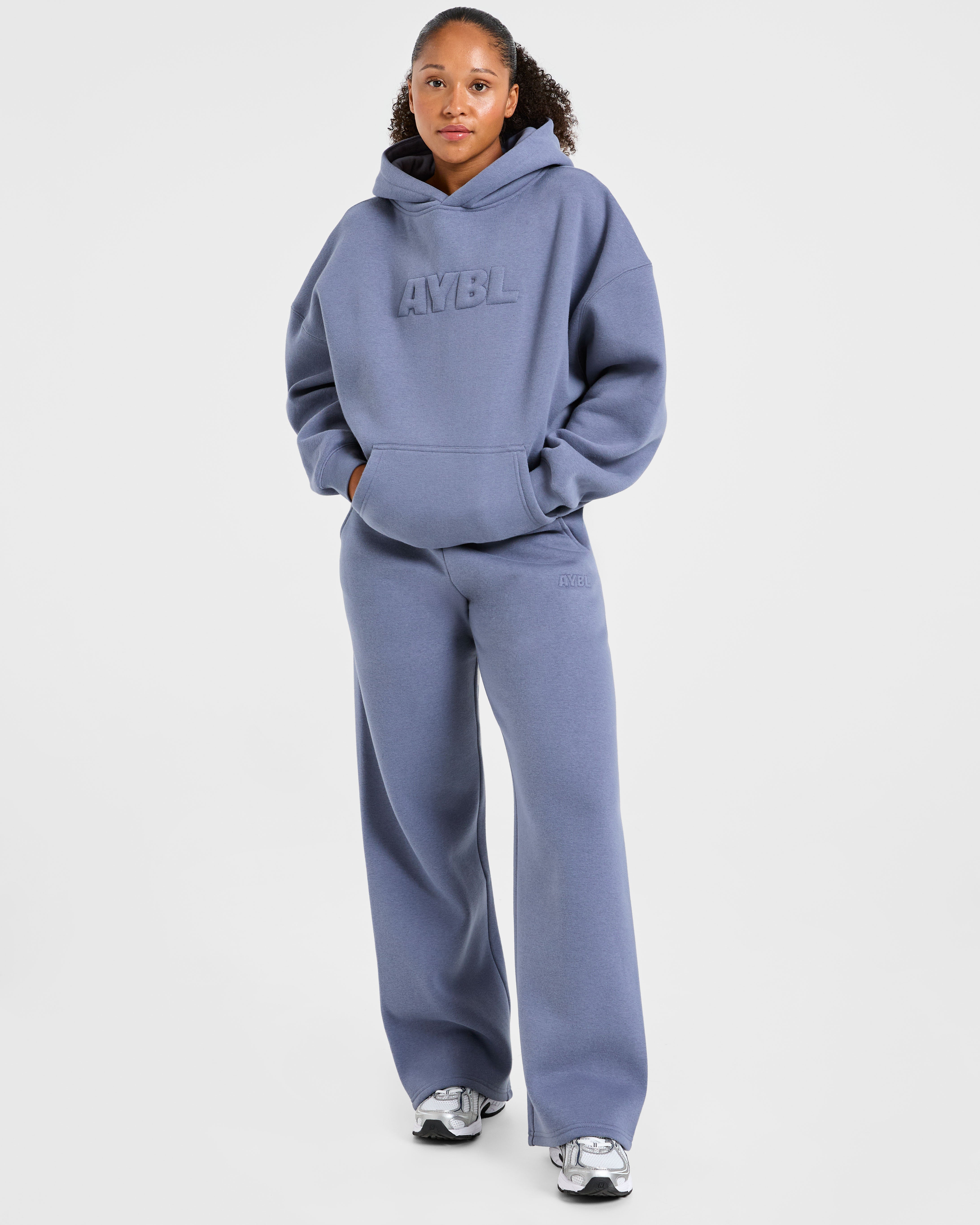 Classic Plush Oversized Straight Leg Joggers - Slate