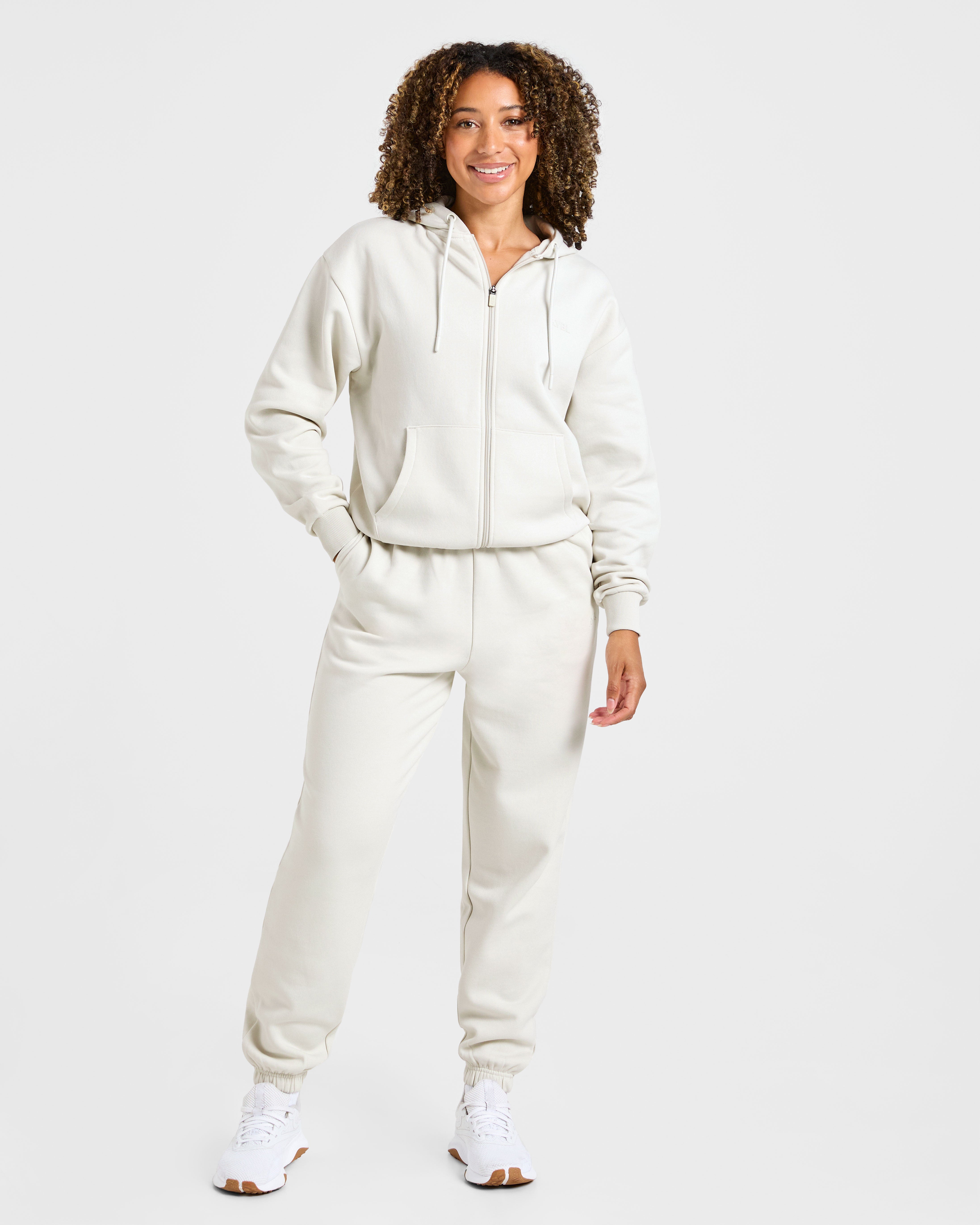 Lifestyle Oversized Zip Up Hoodie - Off-White