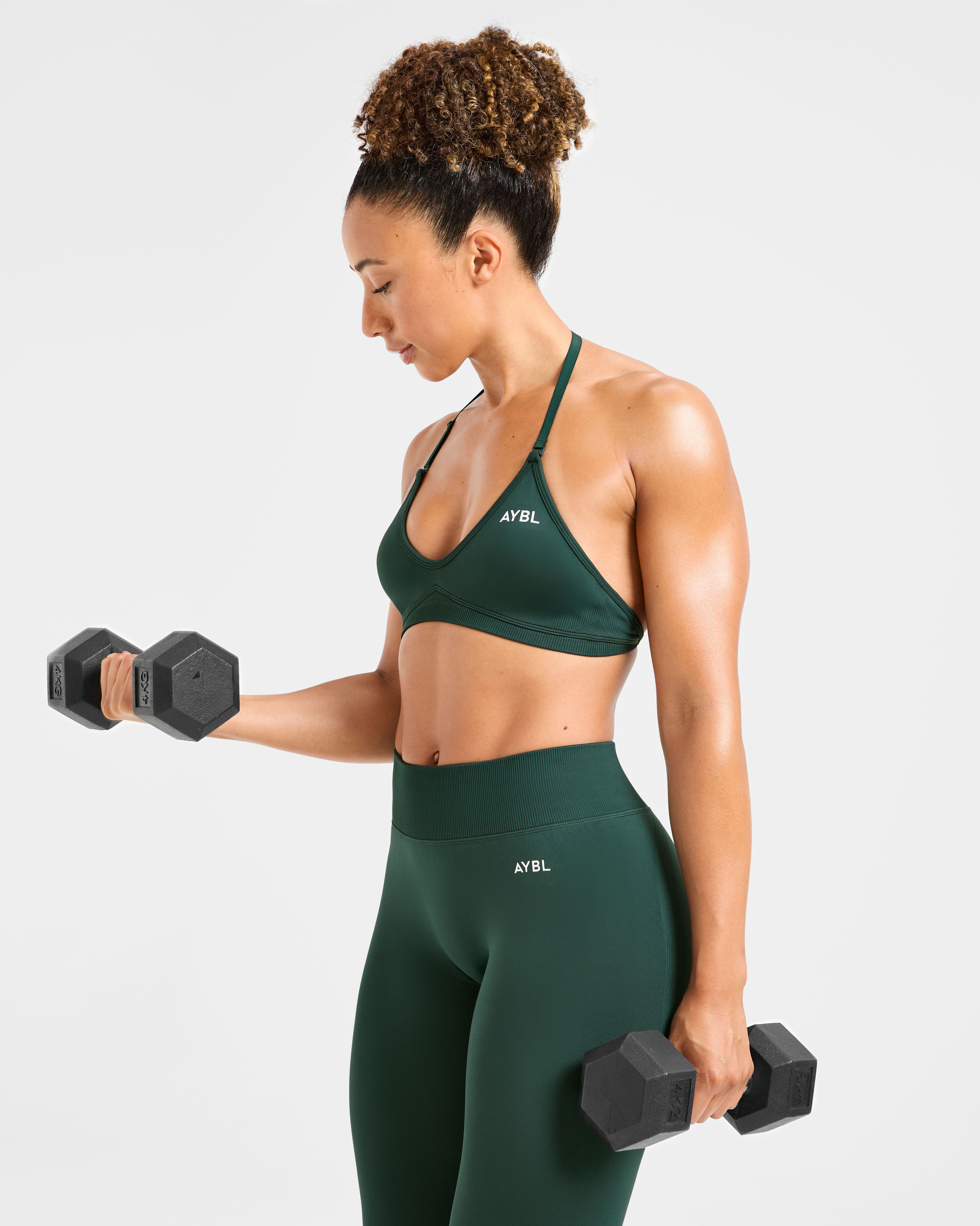 Adapt Seamless Strappy Sports Bra - Deep Forest