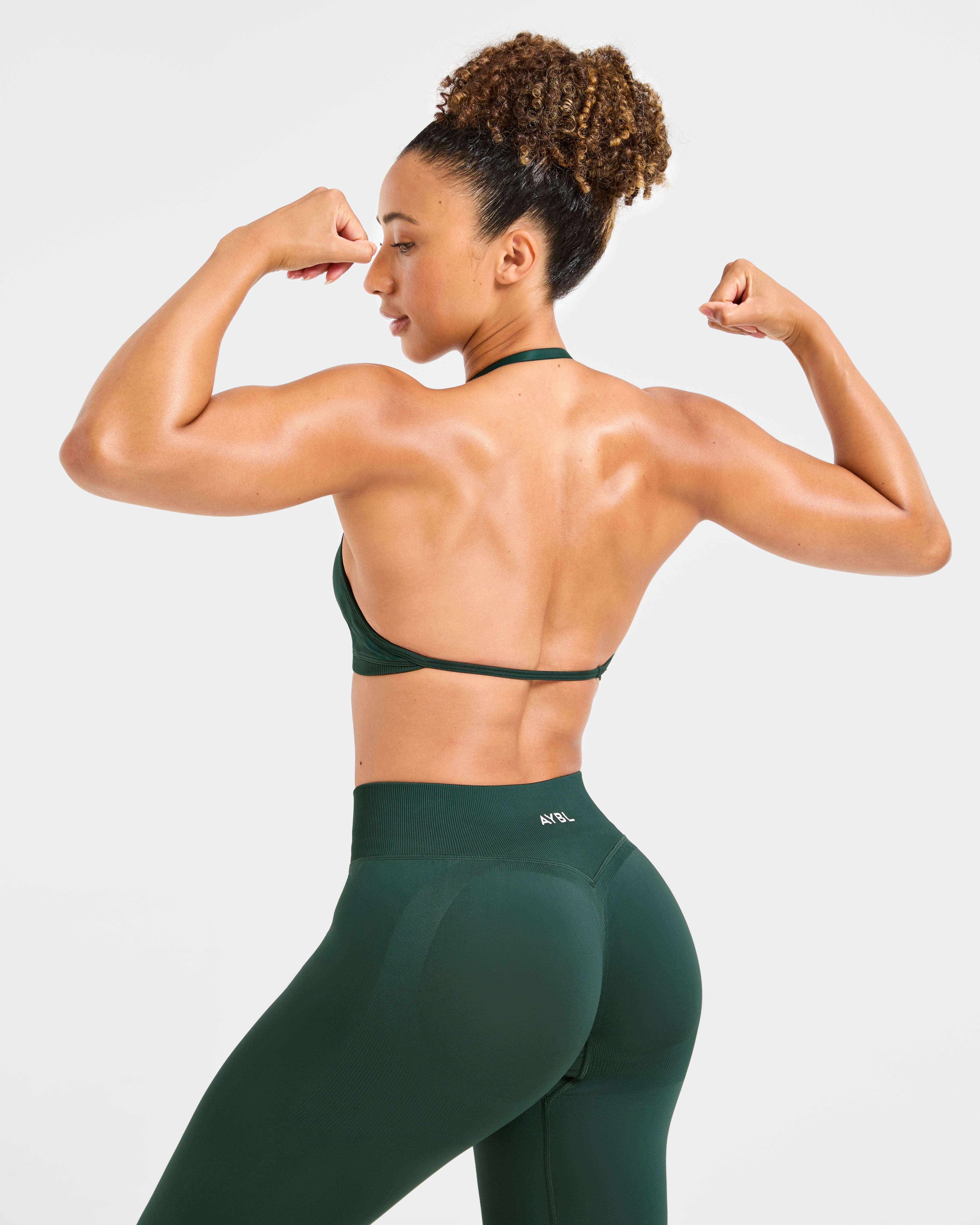 Adapt Seamless Strappy Sports Bra - Deep Forest