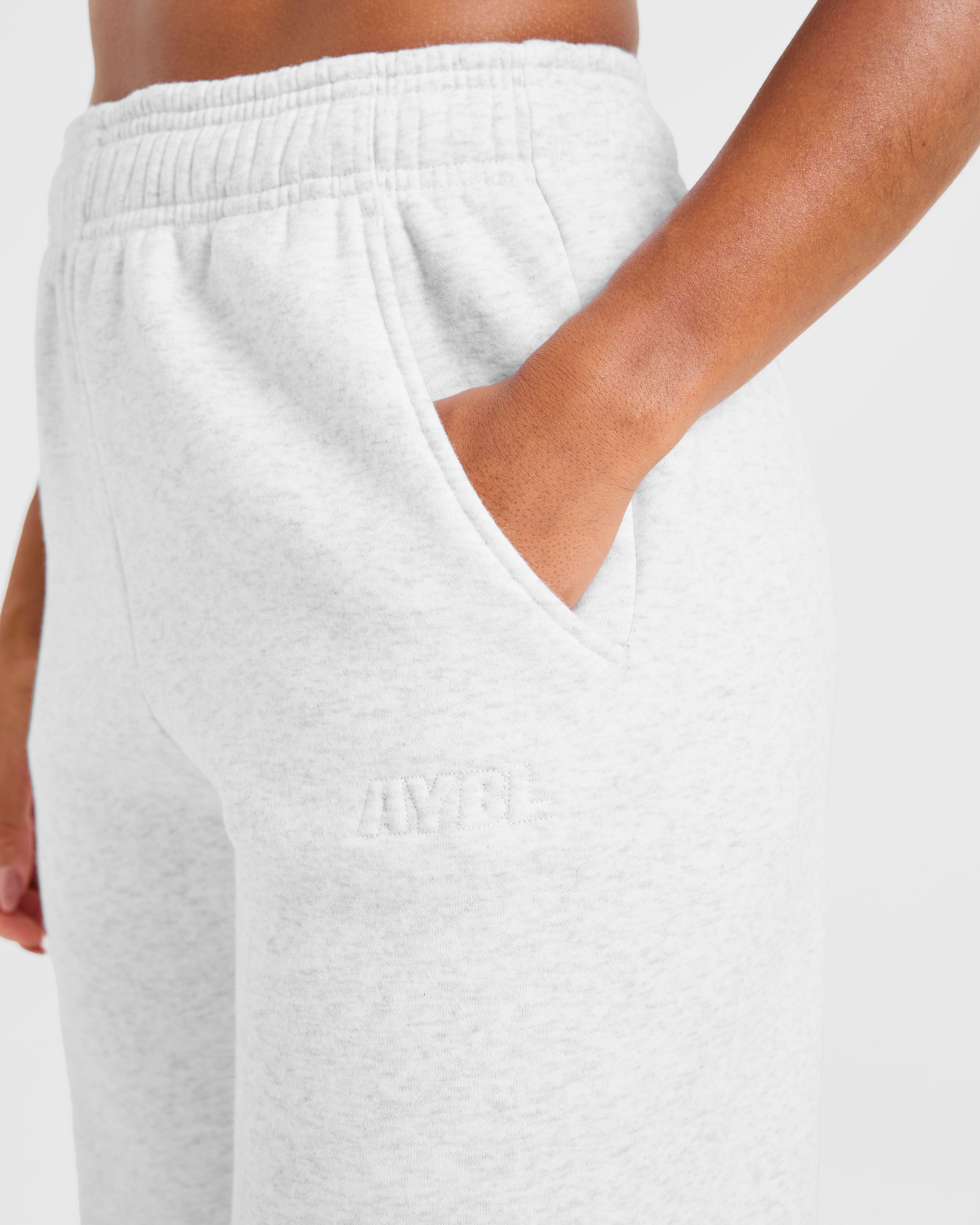 Classic Plush Oversized Straight Leg Joggers - Heather Grey