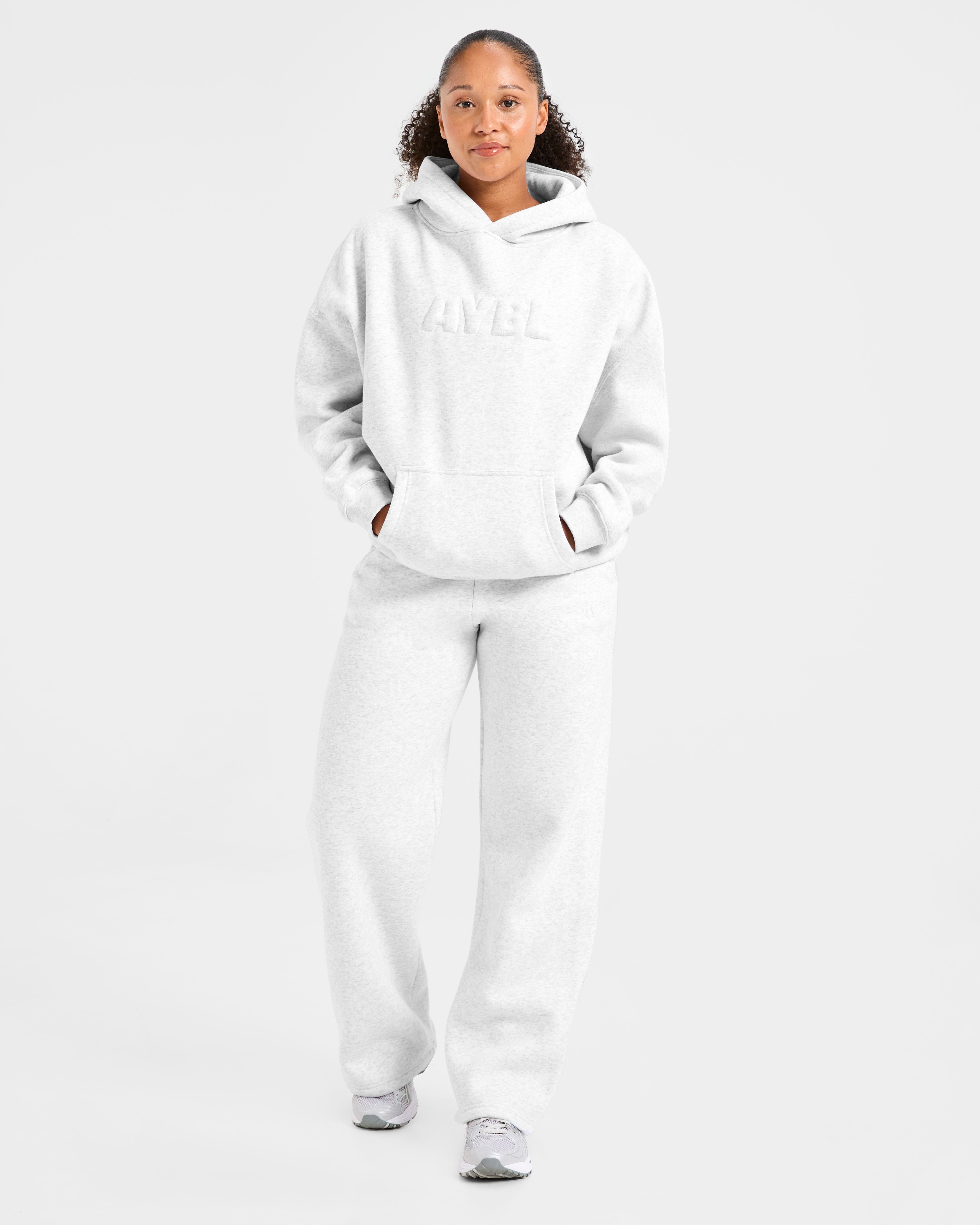 Classic Plush Oversized Straight Leg Joggers - Heather Grey