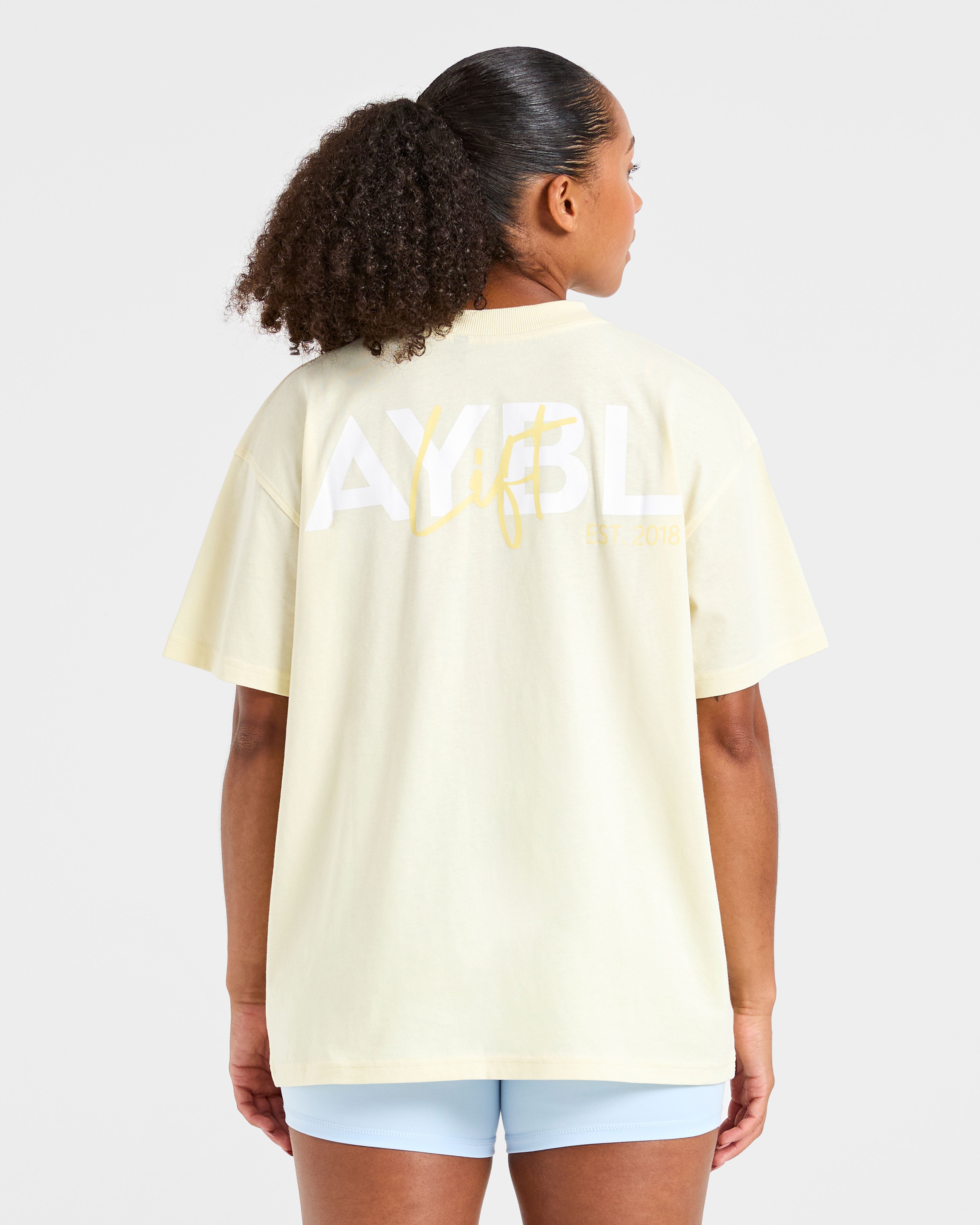 Lift Graphic Oversized T Shirt - Lemon Yellow