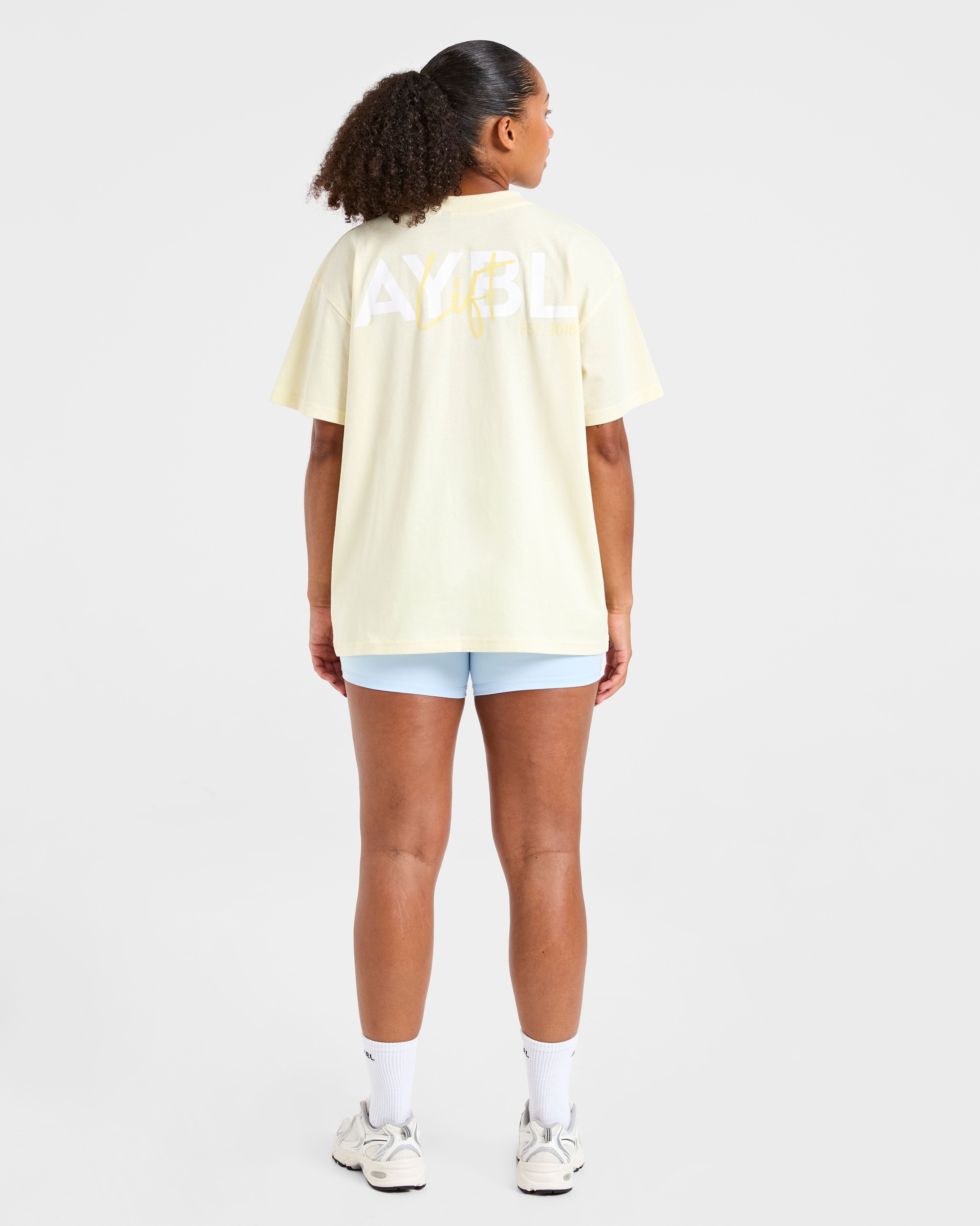 Lift Graphic Oversized T Shirt - Lemon Yellow