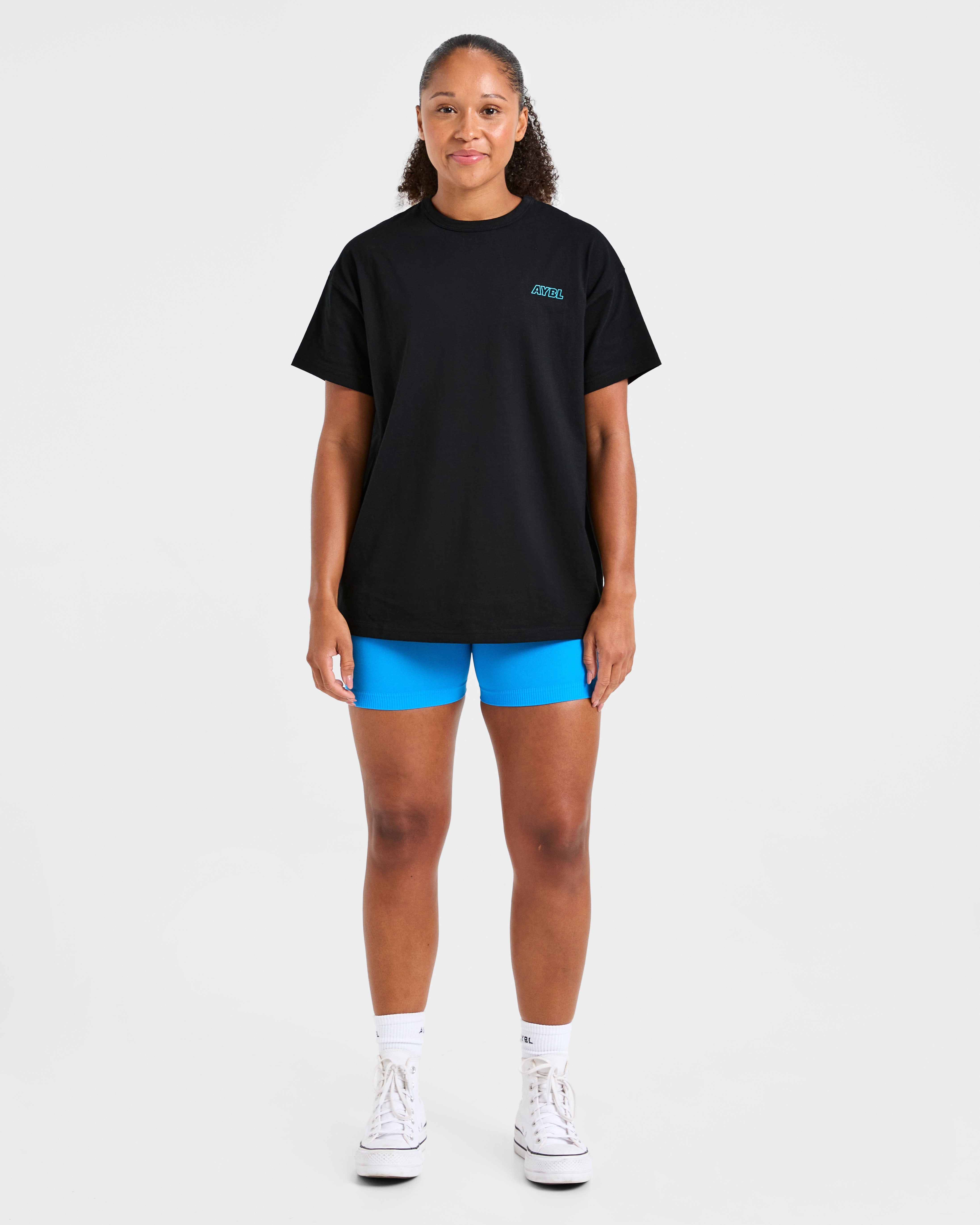 Strength Starts Here Oversized T Shirt - Black/Blue