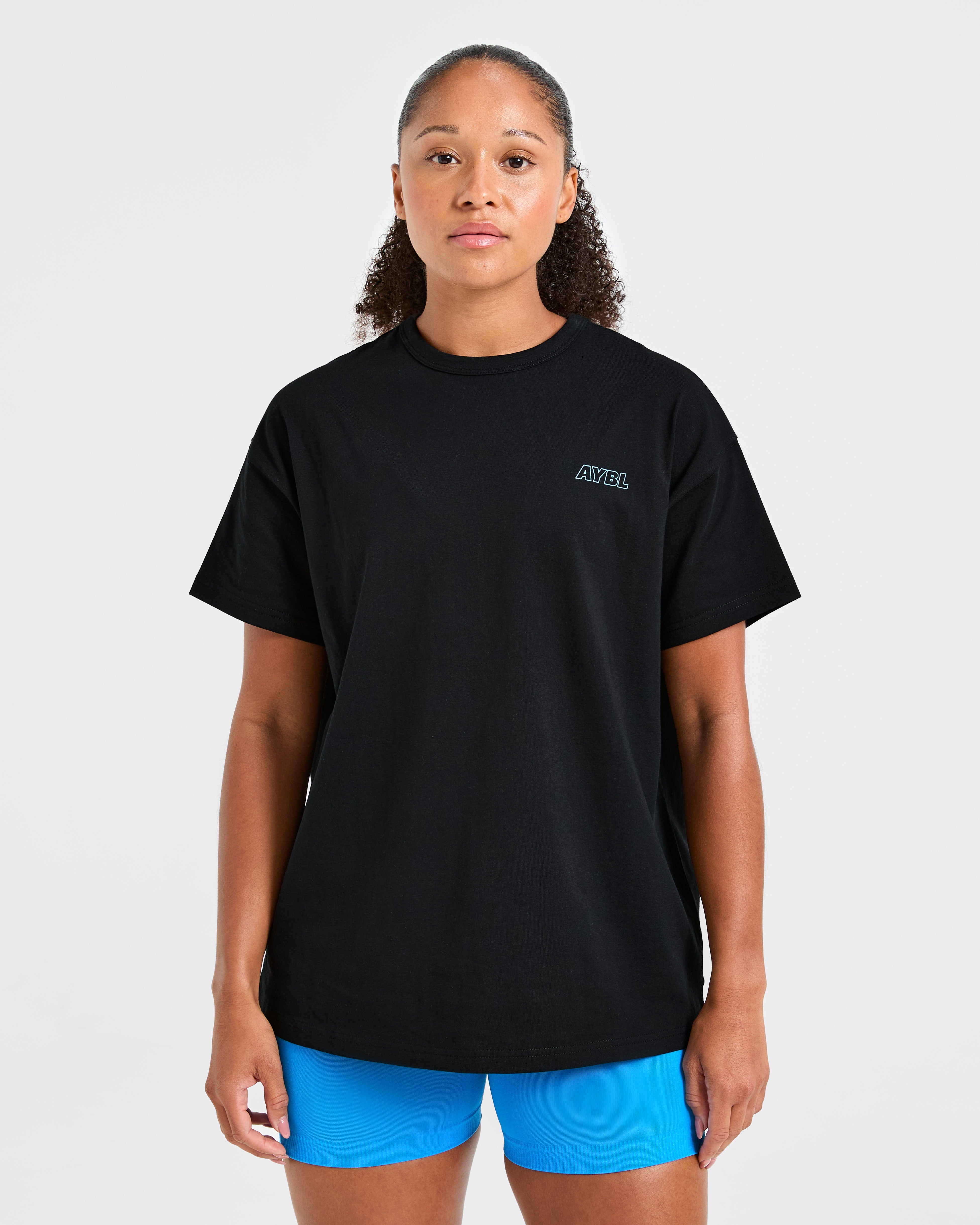 Strength Starts Here Oversized T Shirt - Black/Blue