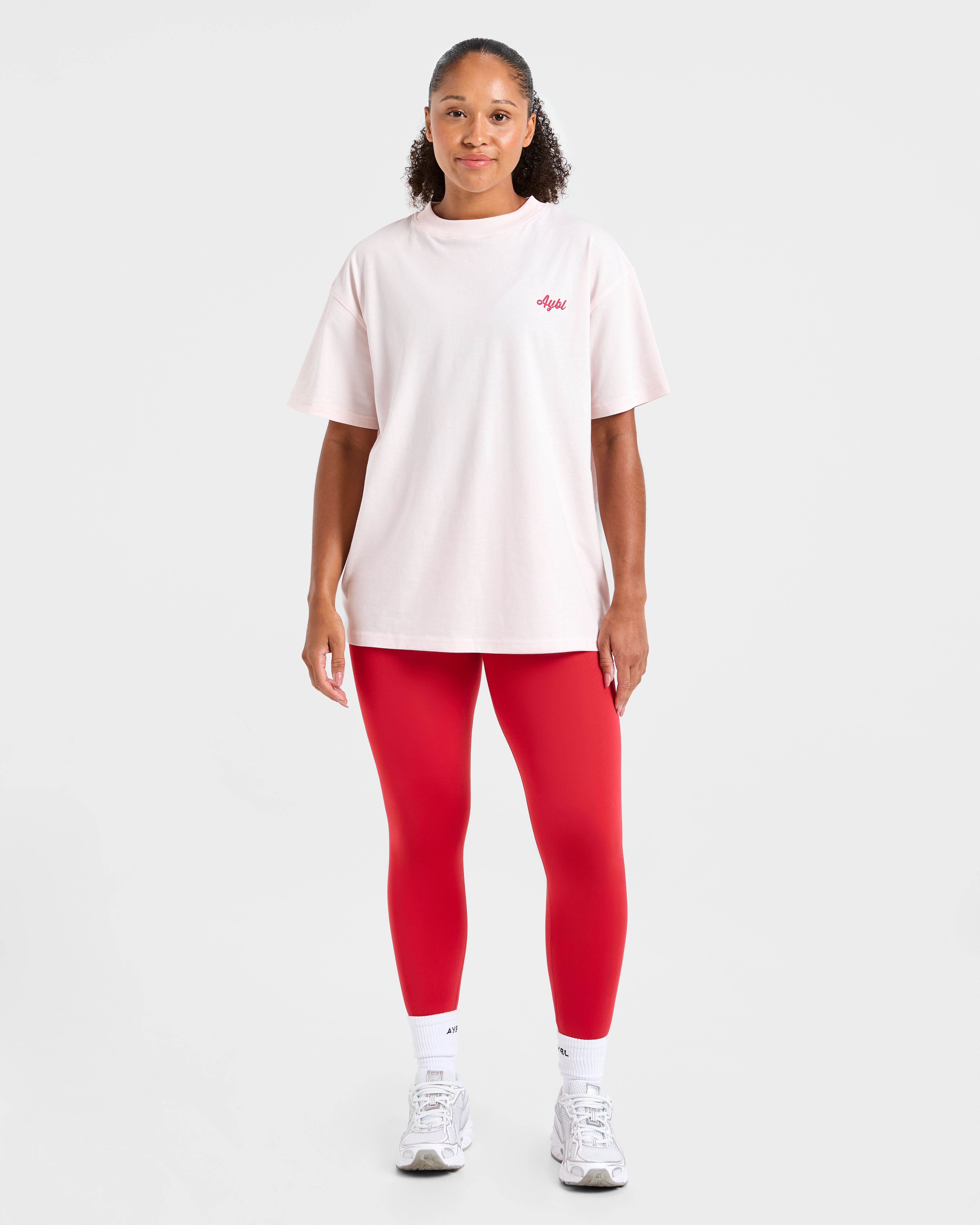 Retro Athletics Club Oversized T Shirt - Pink