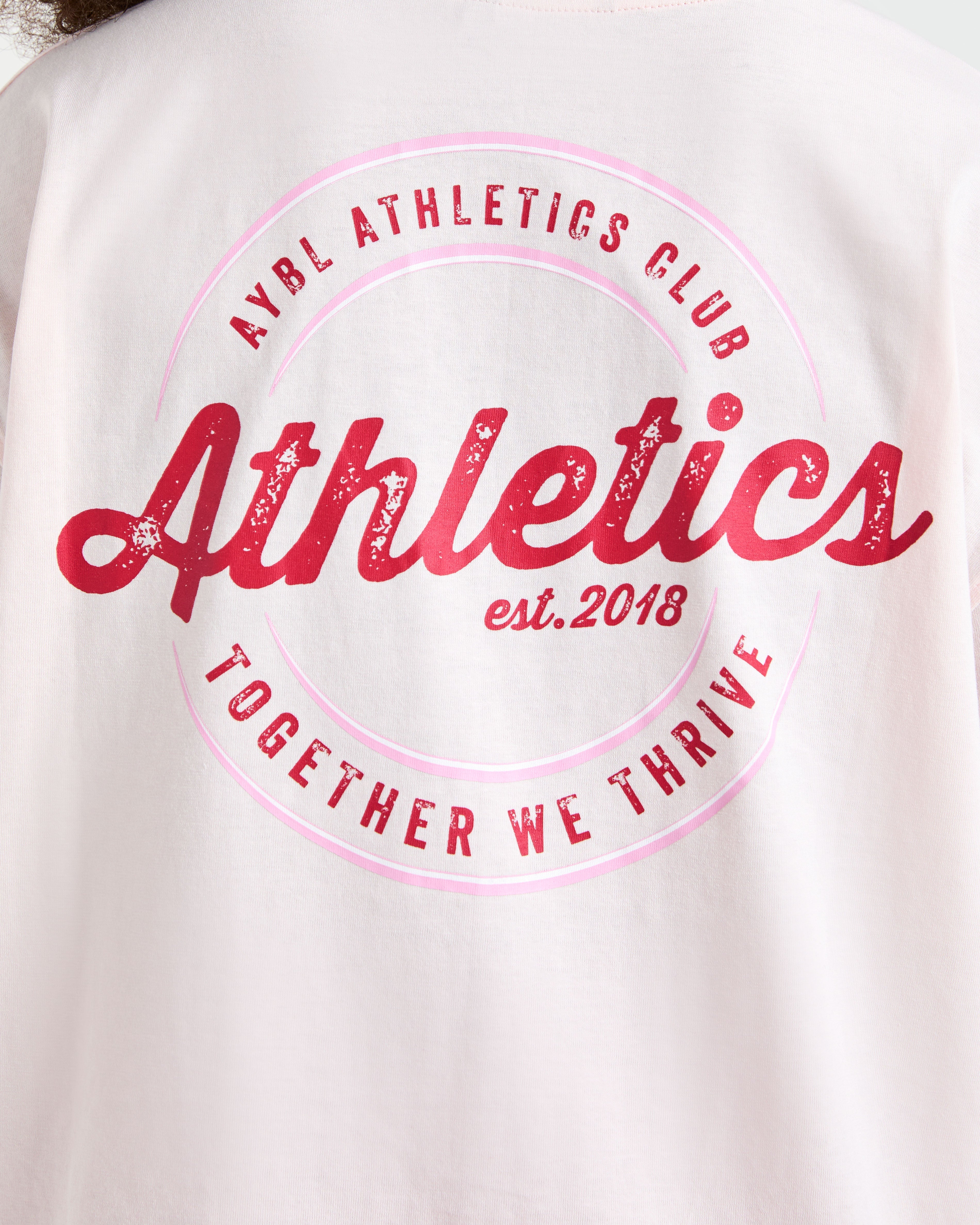 Retro Athletics Club Oversized T Shirt - Pink