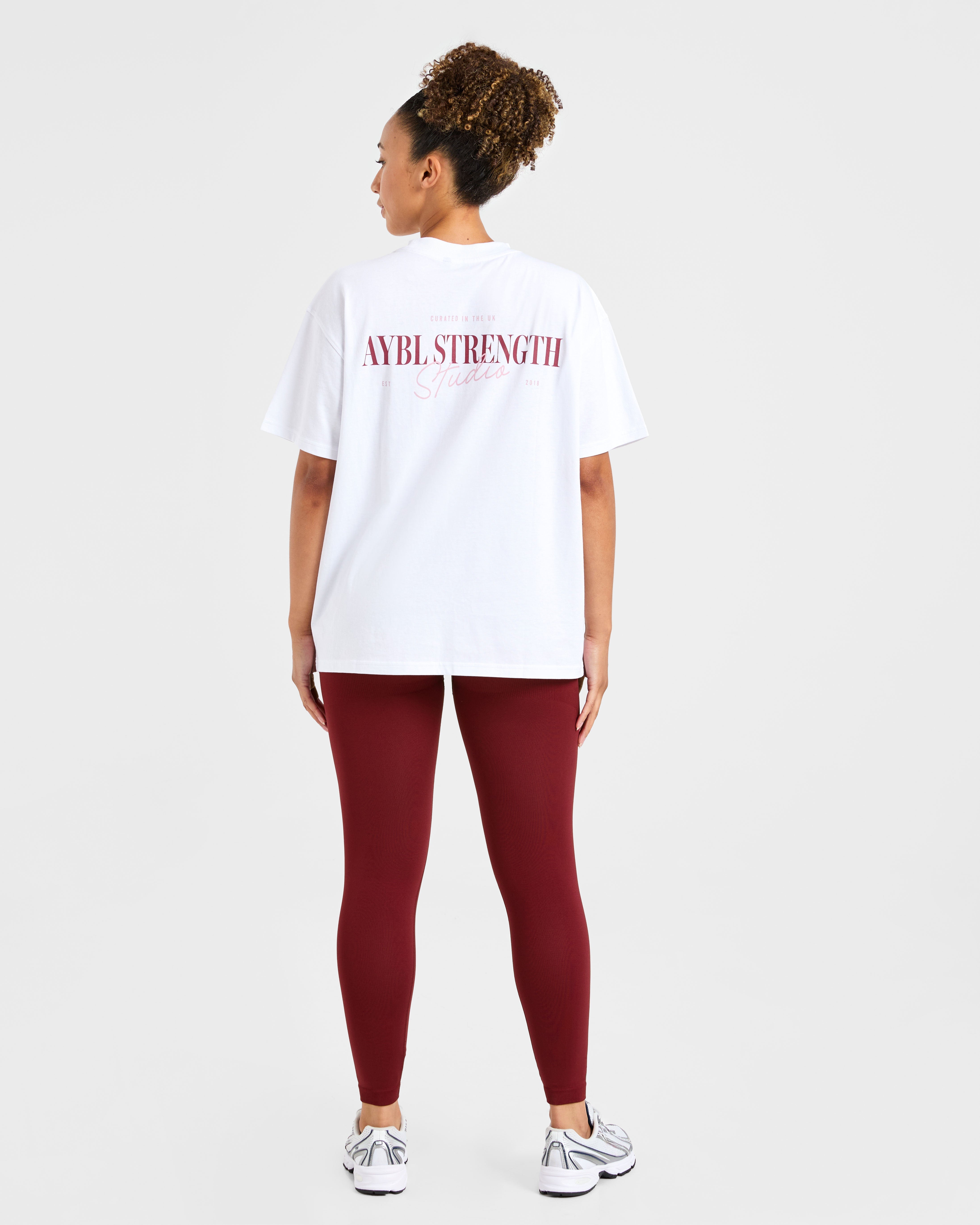 AYBL Strength Studio Oversized T Shirt - White