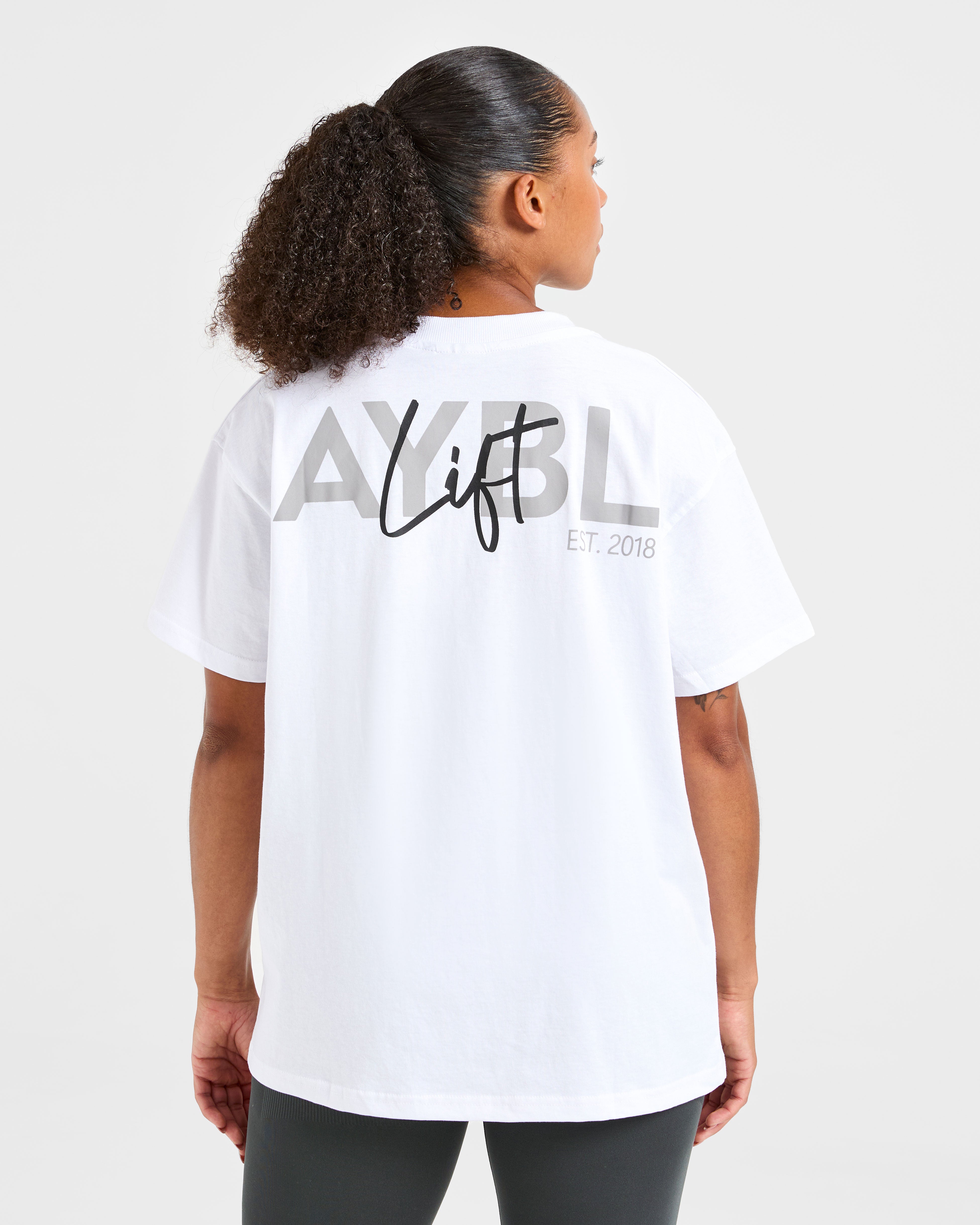 Lift Graphic Oversized T Shirt - White